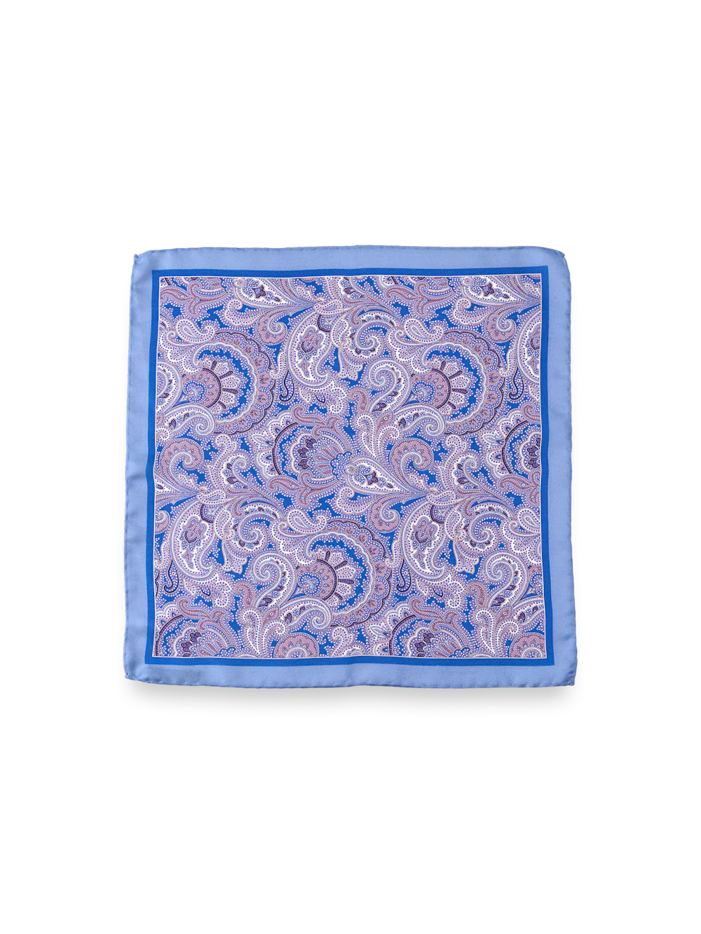 Paisley Silk Pocket Square - Blue Multi - Image 2