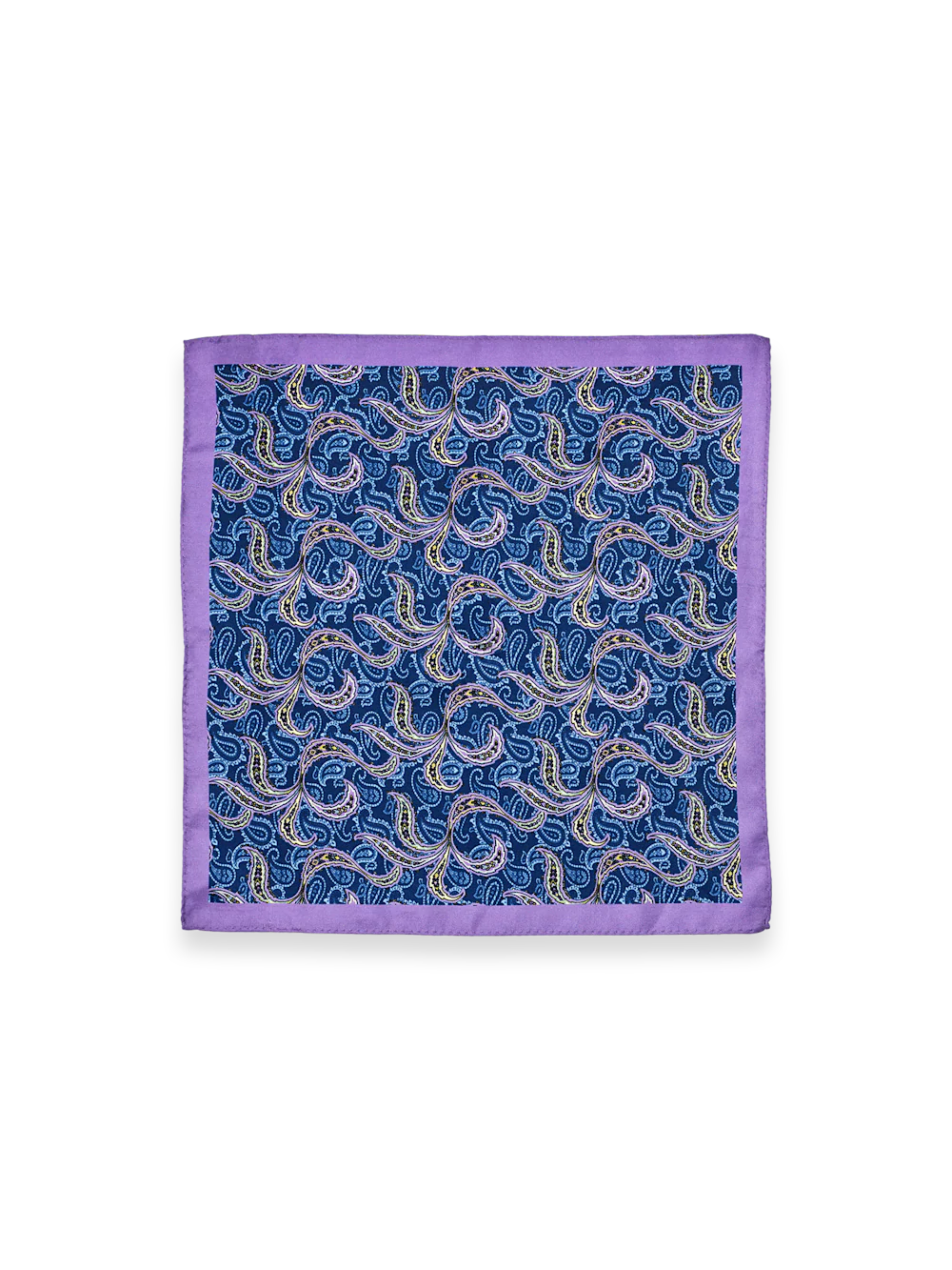 Paisley Silk Pocket Square - Blue Multi - Image 2