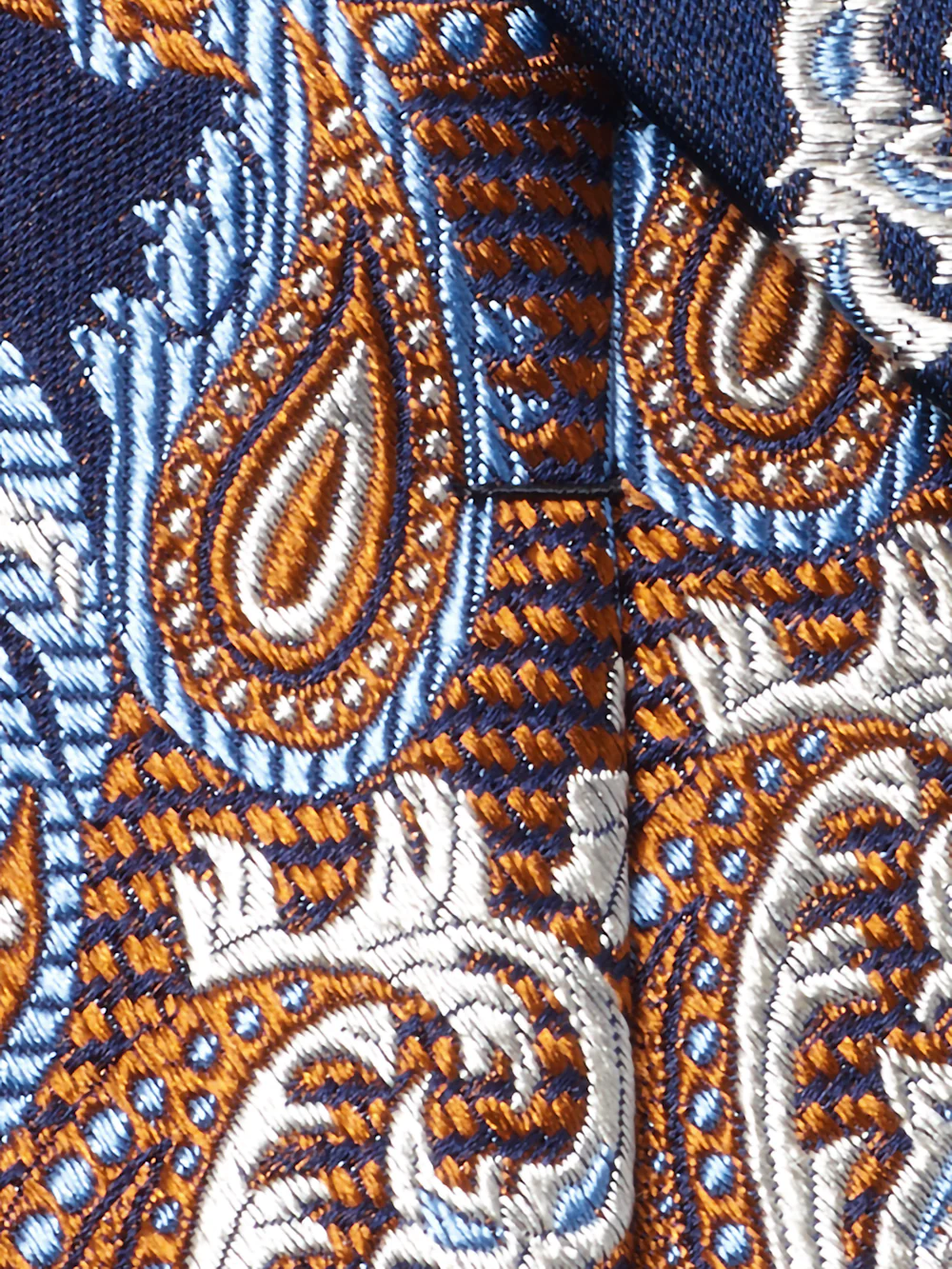 Paisley Woven Silk Tie - Blue/brown - Image 4