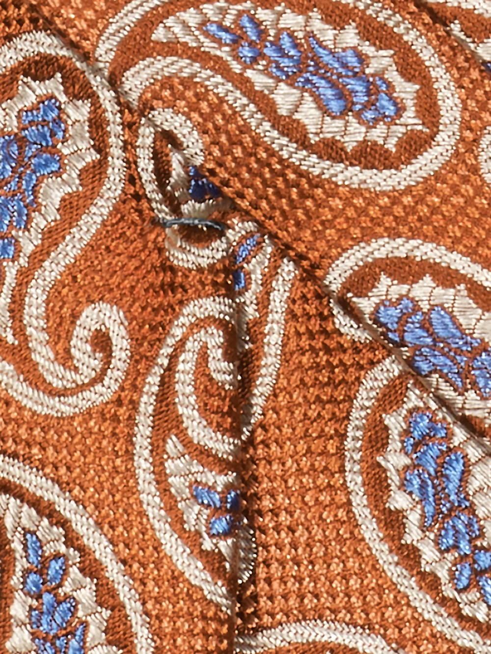 Paisley Woven Silk Tie - Orange/blue - Image 3