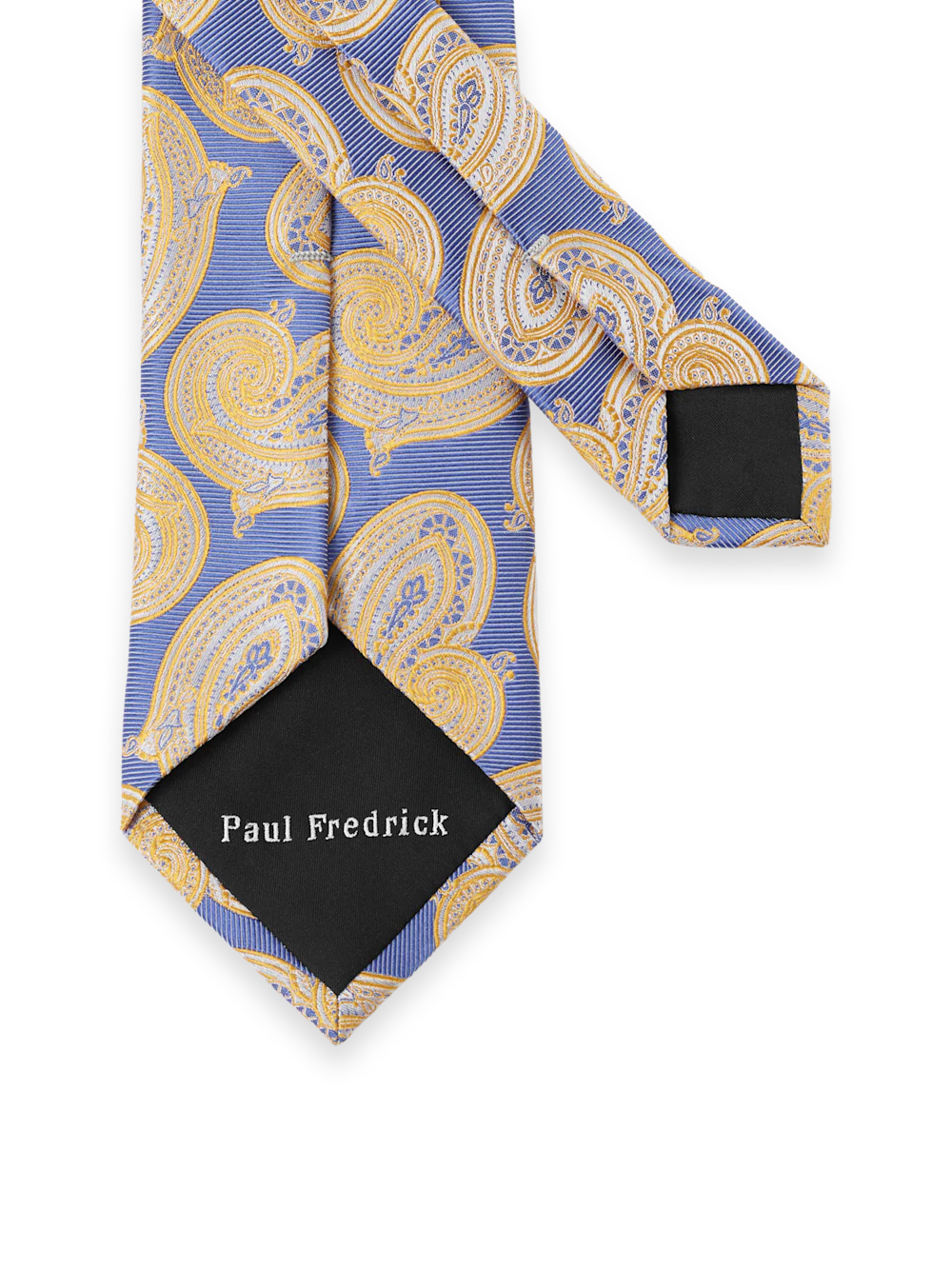 Paisley Woven Silk Tie - Yellow/blue - Image 3