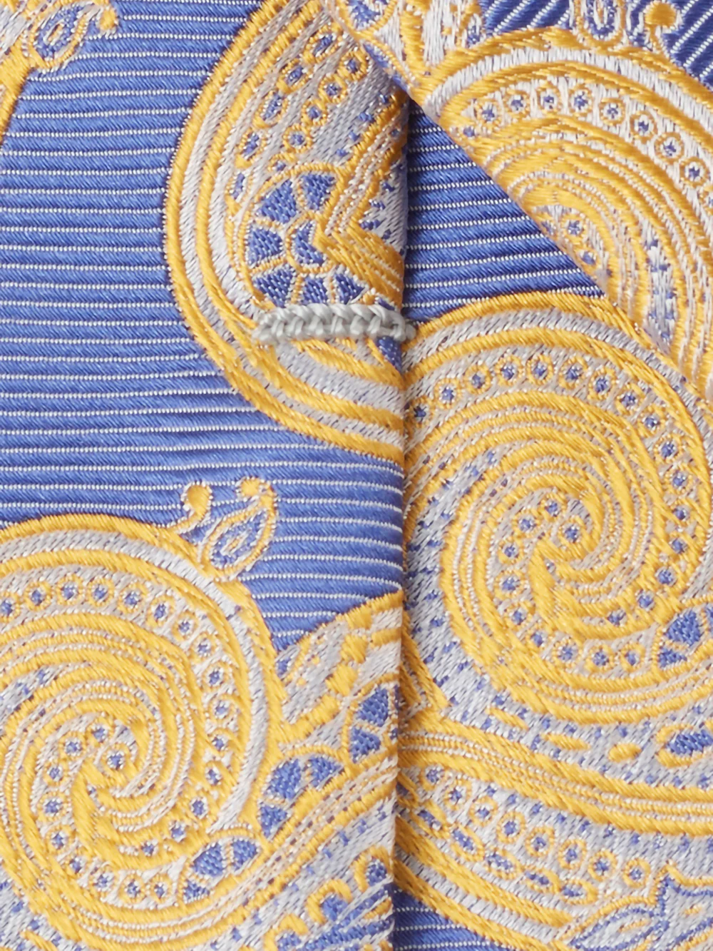 Paisley Woven Silk Tie - Yellow/blue - Image 4