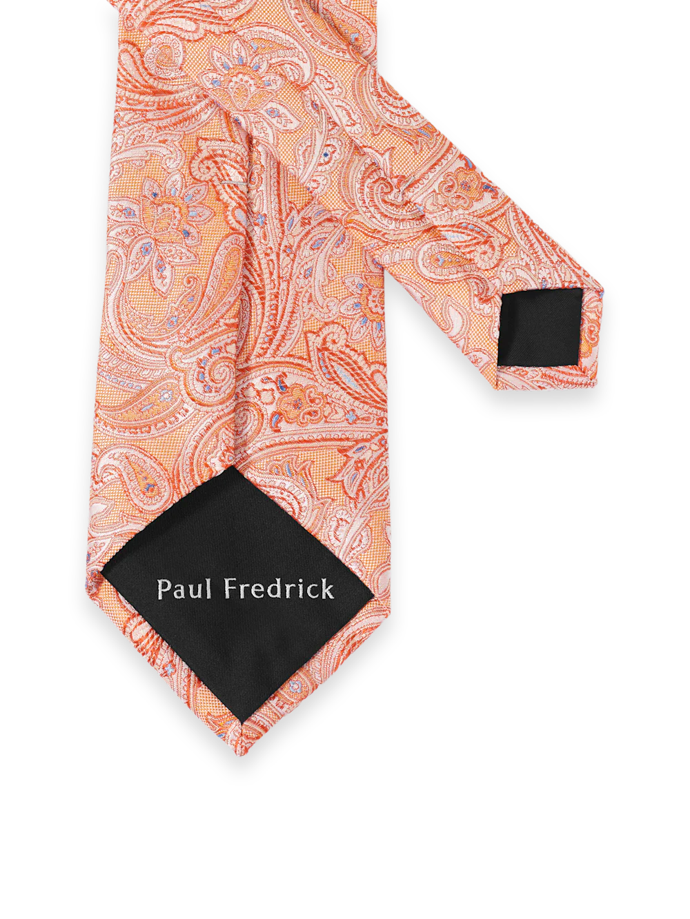 Paisley Woven Silk Tie - Orange - Image 3