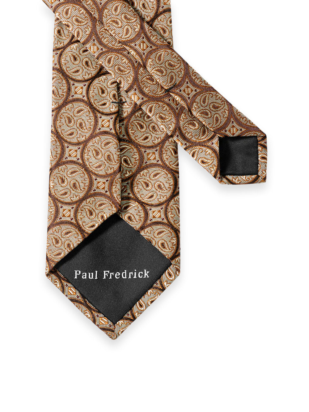 Paisley Woven Silk Tie - Brown - Image 3