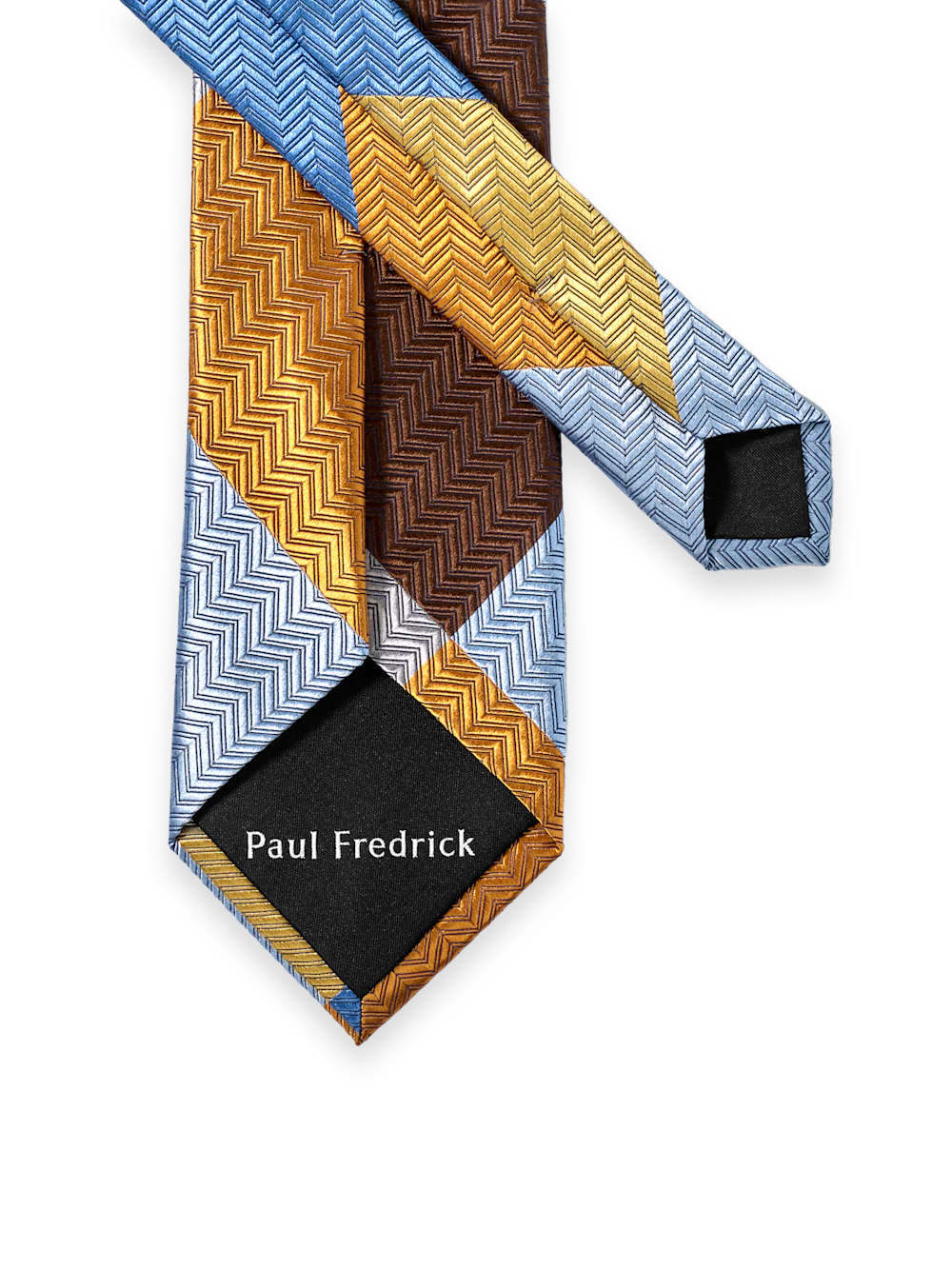 Patchwork Woven Silk Tie - Brown Multi - Image 3
