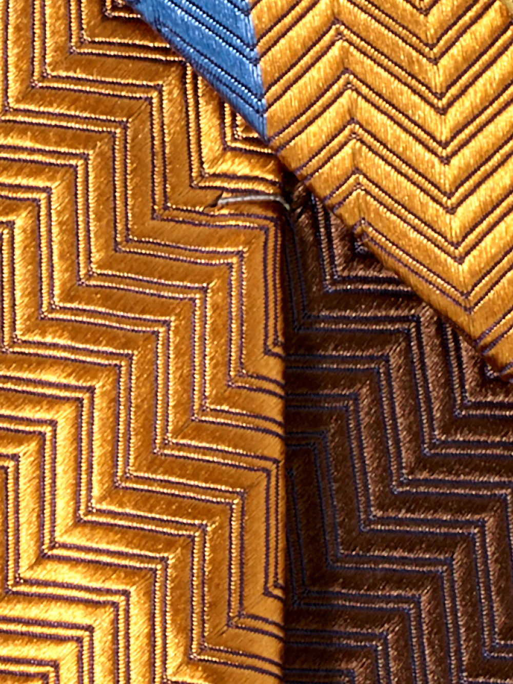 Patchwork Woven Silk Tie - Brown Multi - Image 4