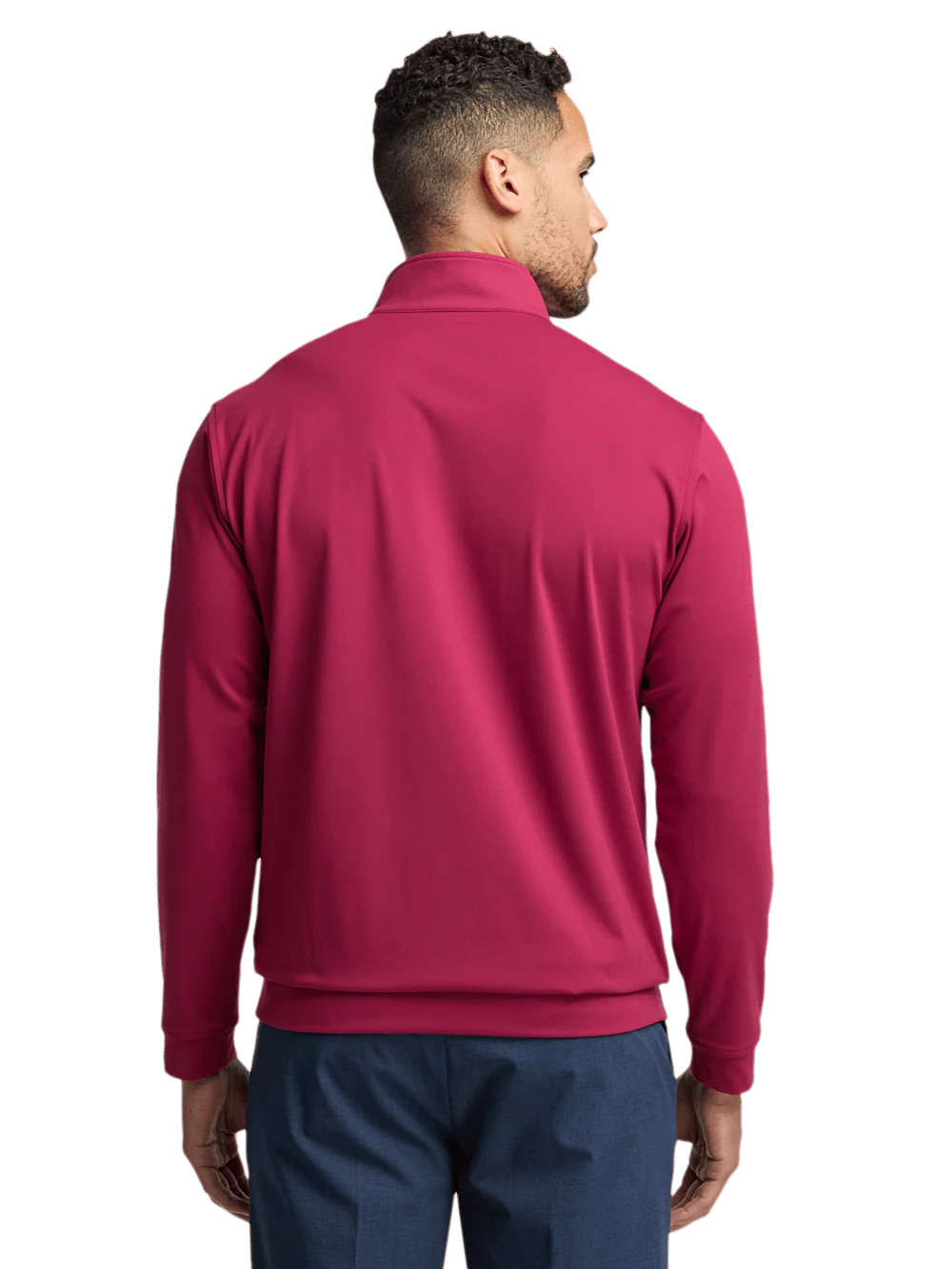 Performance Blend Quarter Zip Mock Neck - Burgundy - Image 5