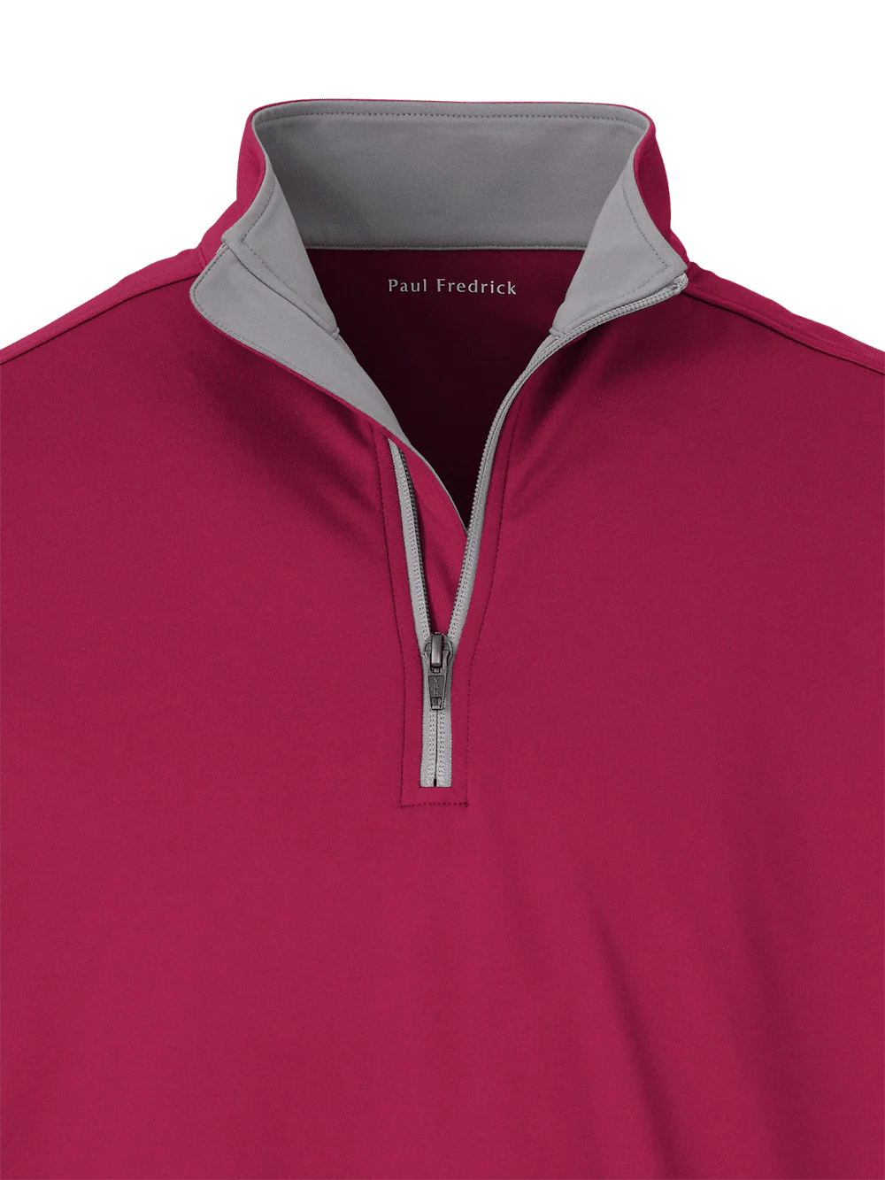 Performance Blend Quarter Zip Mock Neck - Burgundy - Image 6