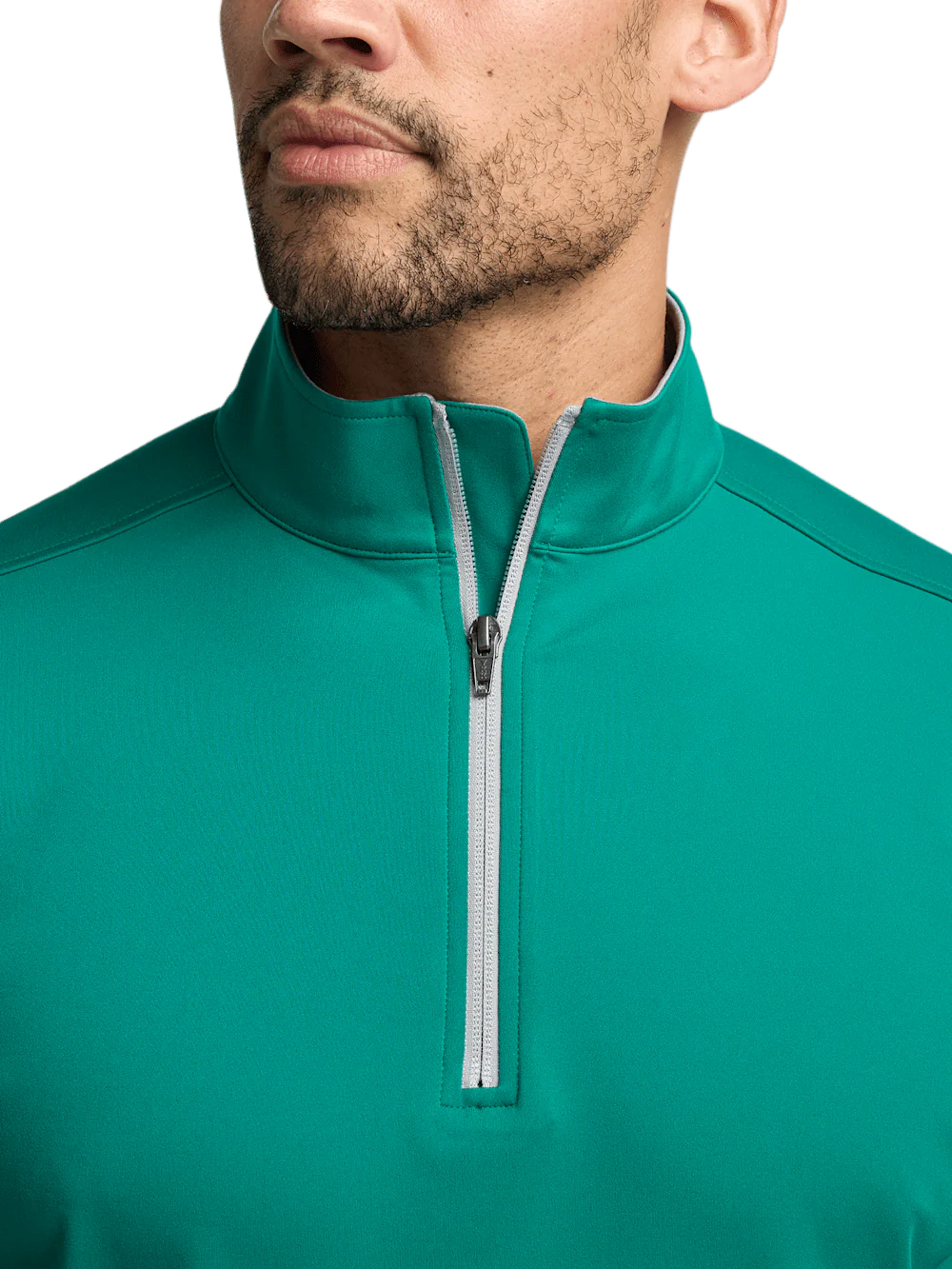Performance Blend Quarter Zip Mock Neck - Green - Image 3