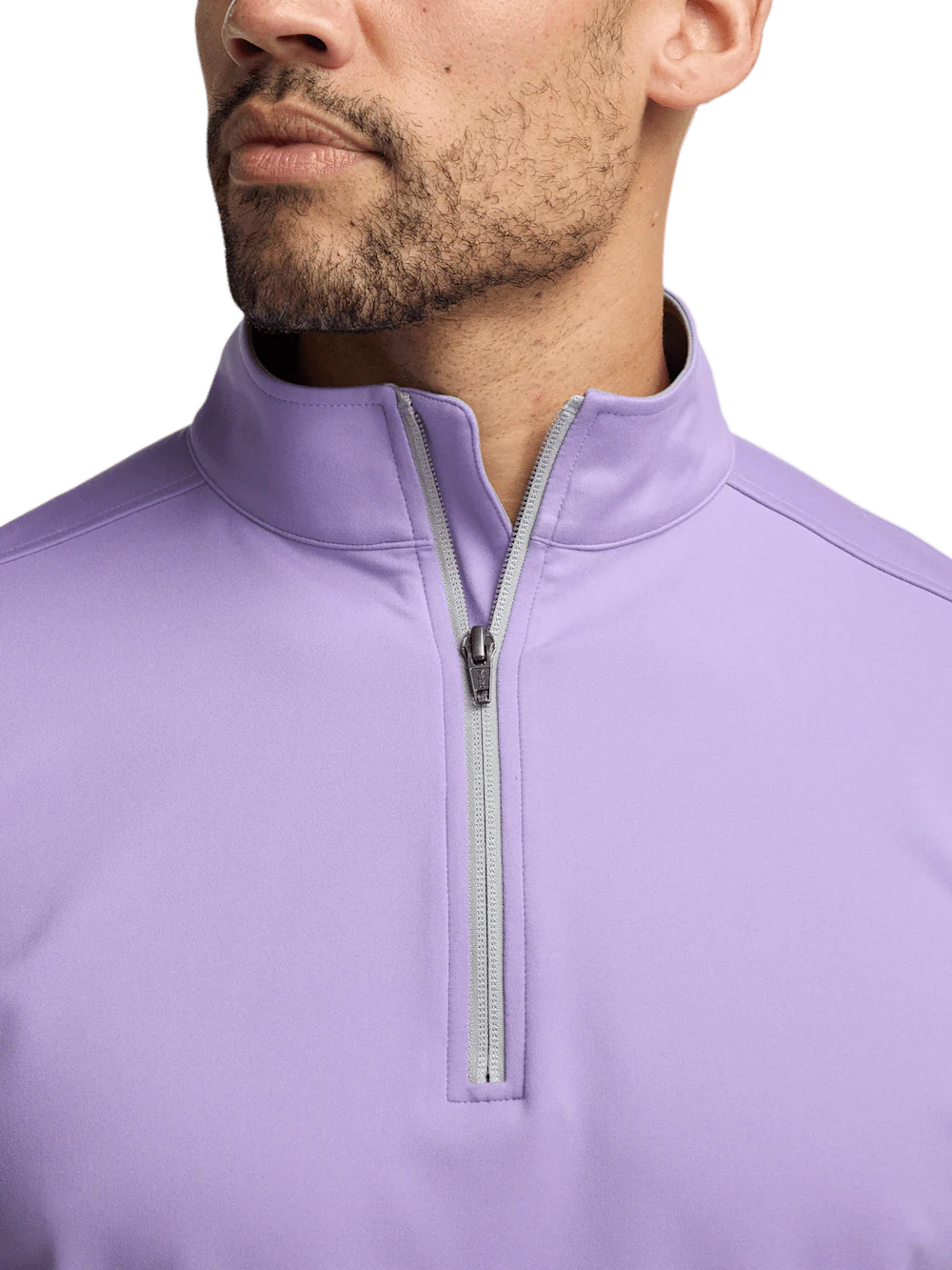Performance Blend Quarter Zip Mock Neck - Purple - Image 3