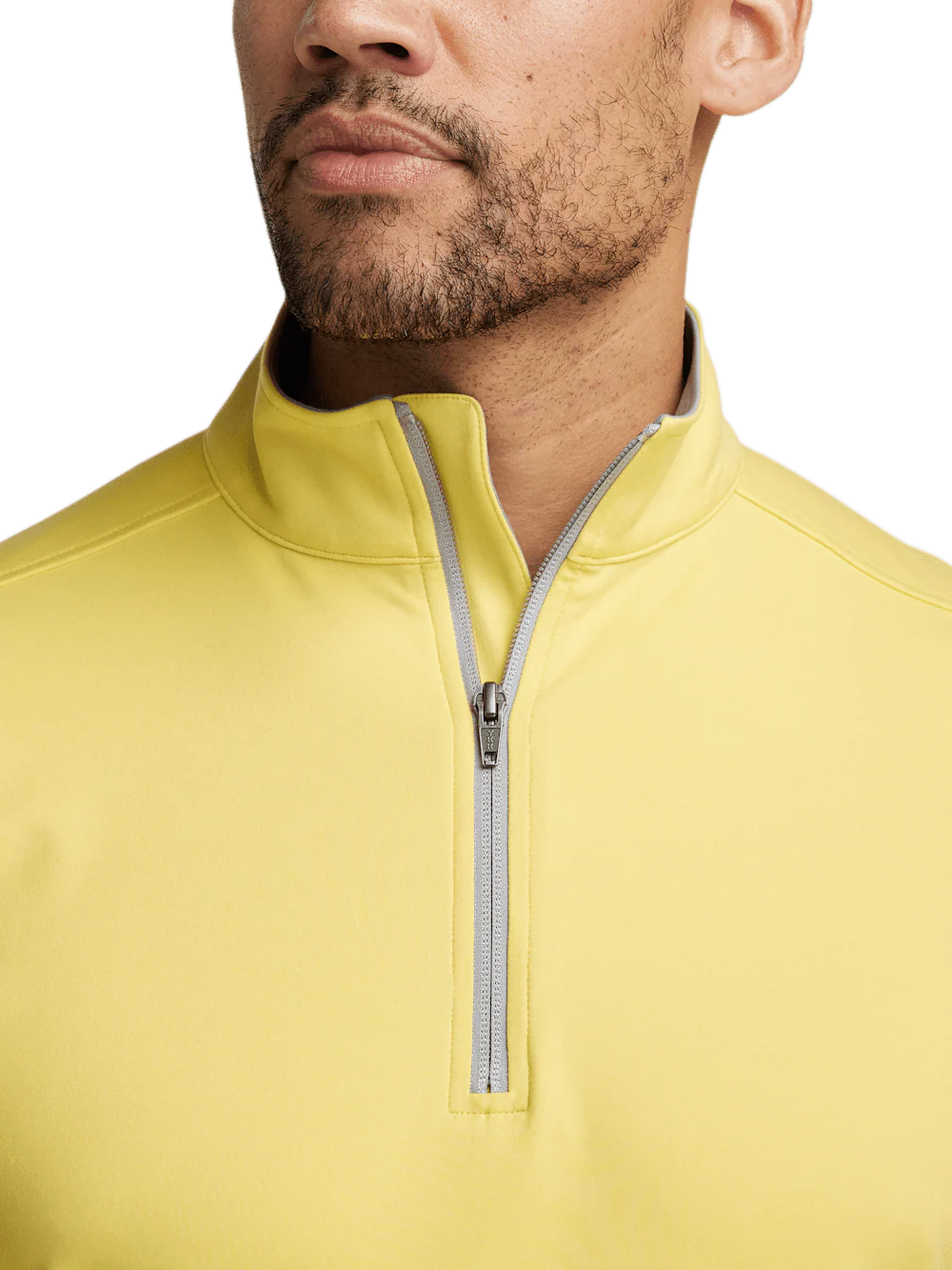 Performance Blend Quarter Zip Mock Neck - Yellow - Image 3