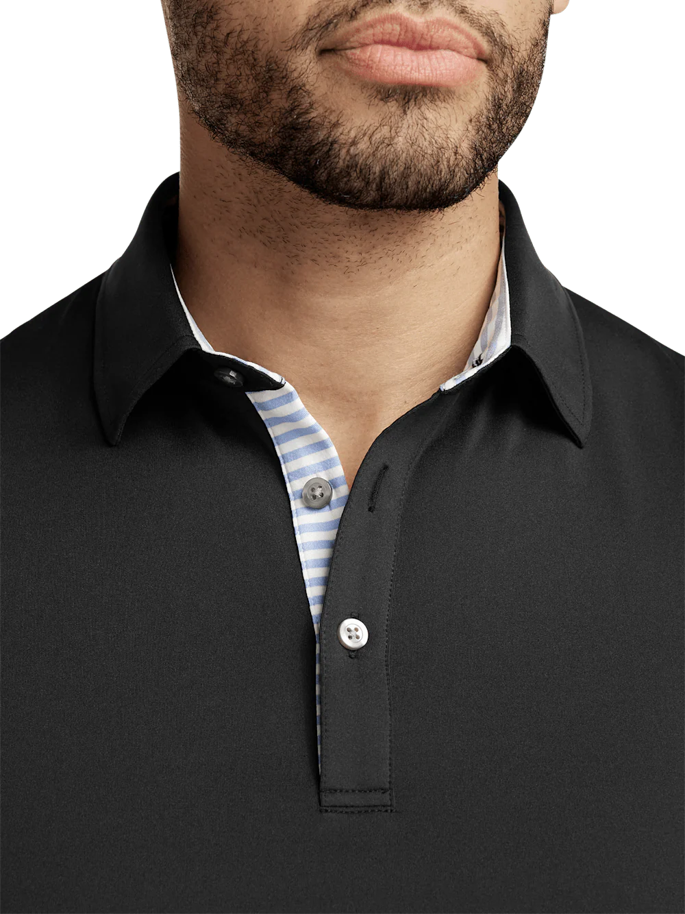 Performance Blend Three Button Polo - Black - Image 3