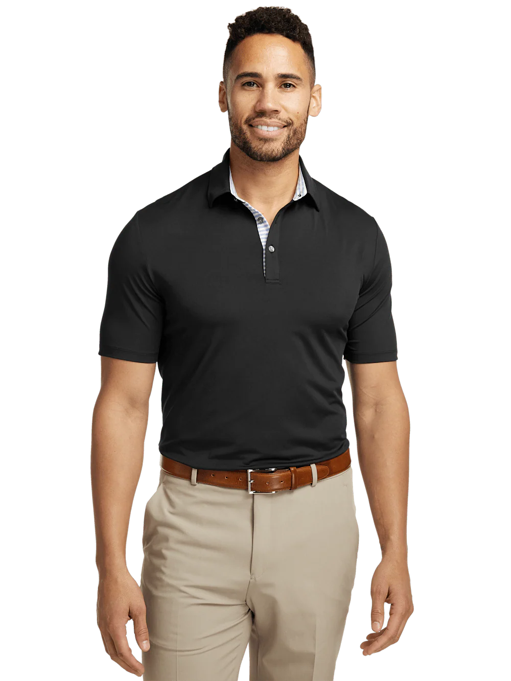 Performance Blend Three Button Polo - Black - Image 5