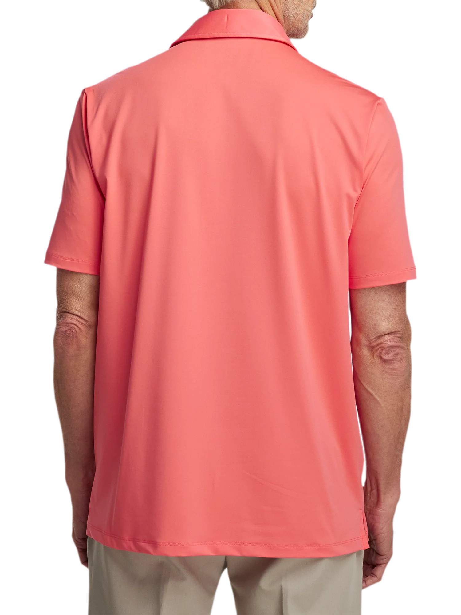 Performance Blend Three Button Polo - Bright Coral - Image 6