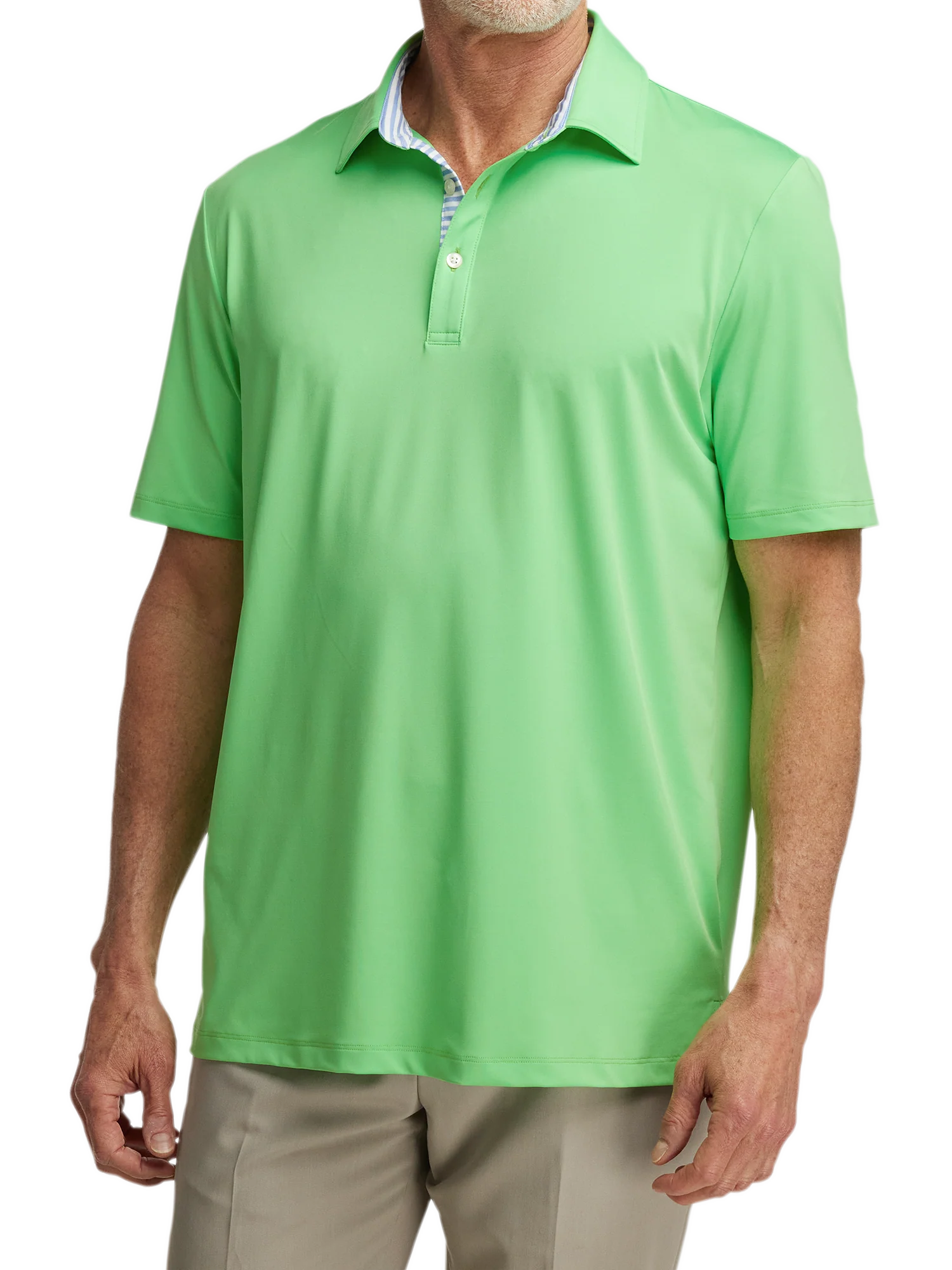 Performance Blend Three Button Polo - Lime - Image 2