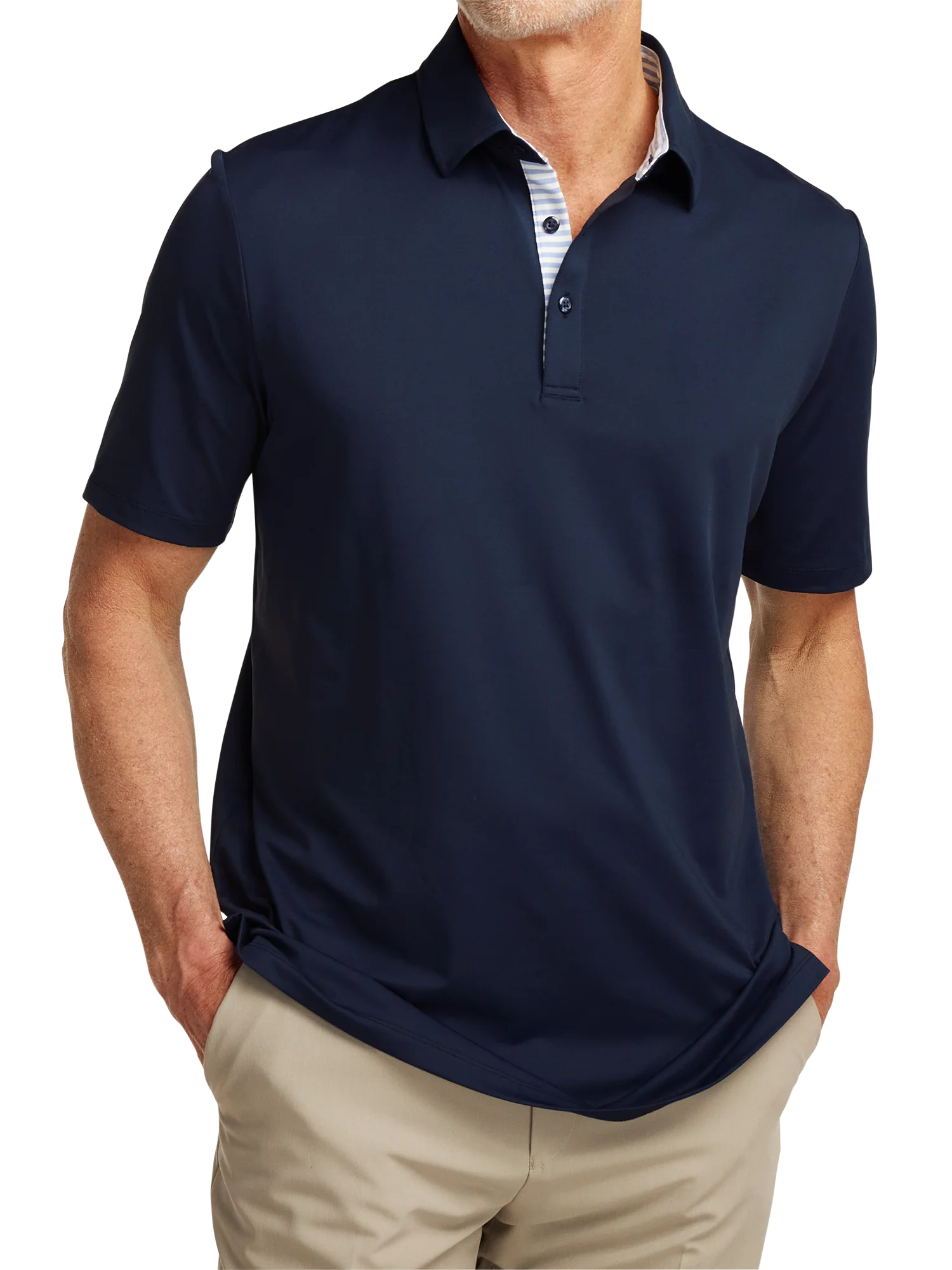 Performance Blend Three Button Polo - Navy - Image 2