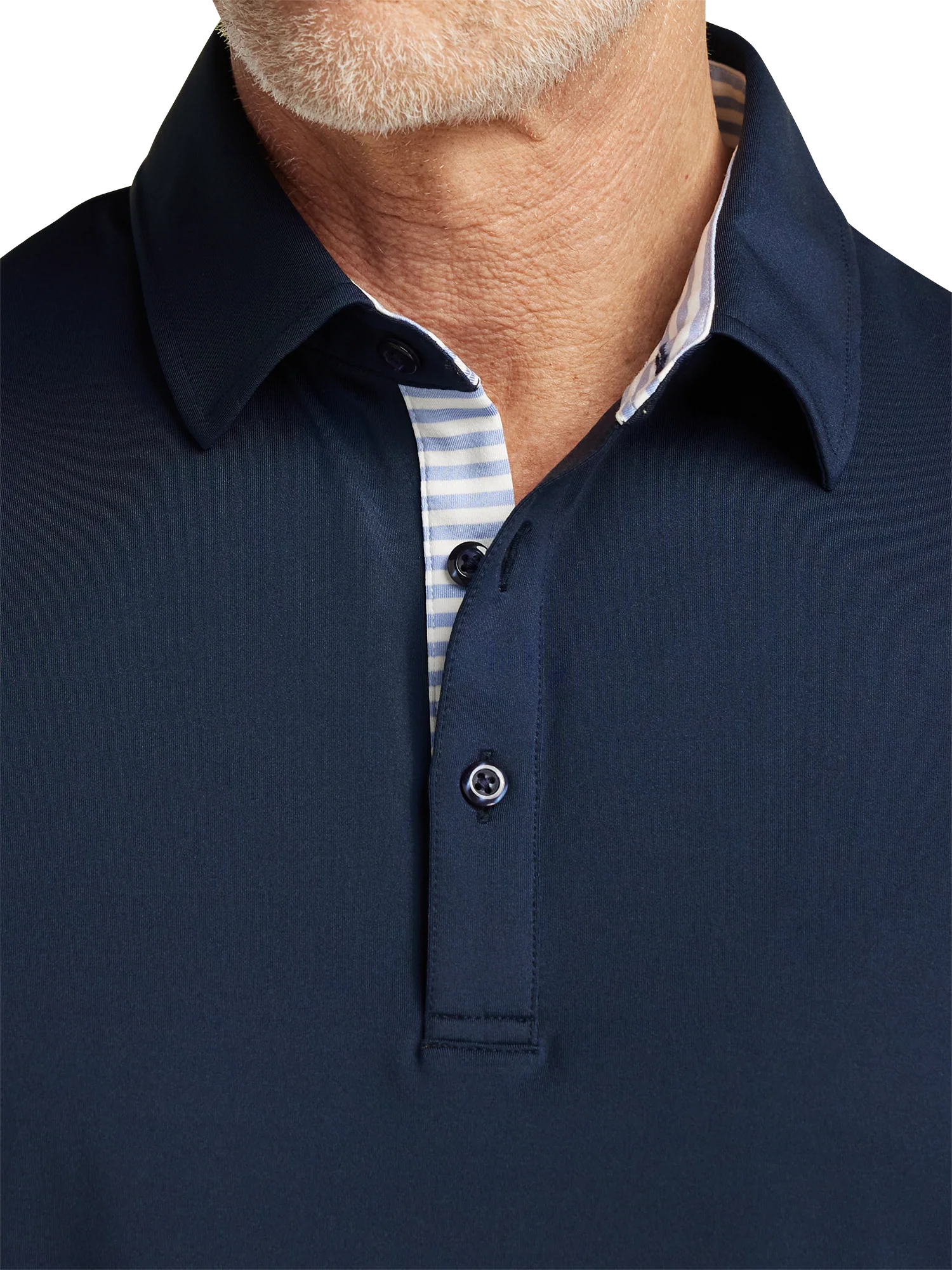 Performance Blend Three Button Polo - Navy - Image 3