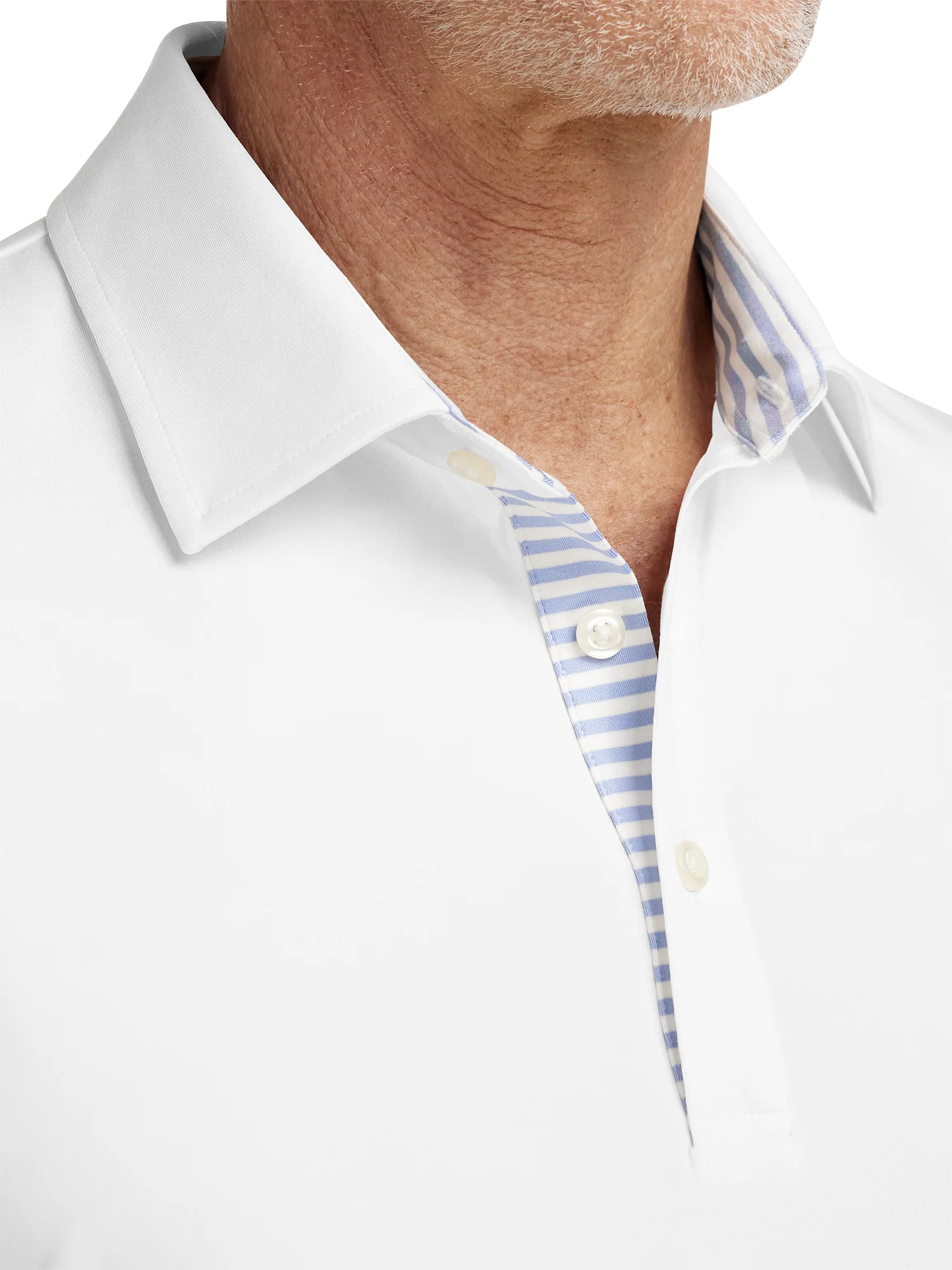 Performance Blend Three Button Polo - White - Image 3