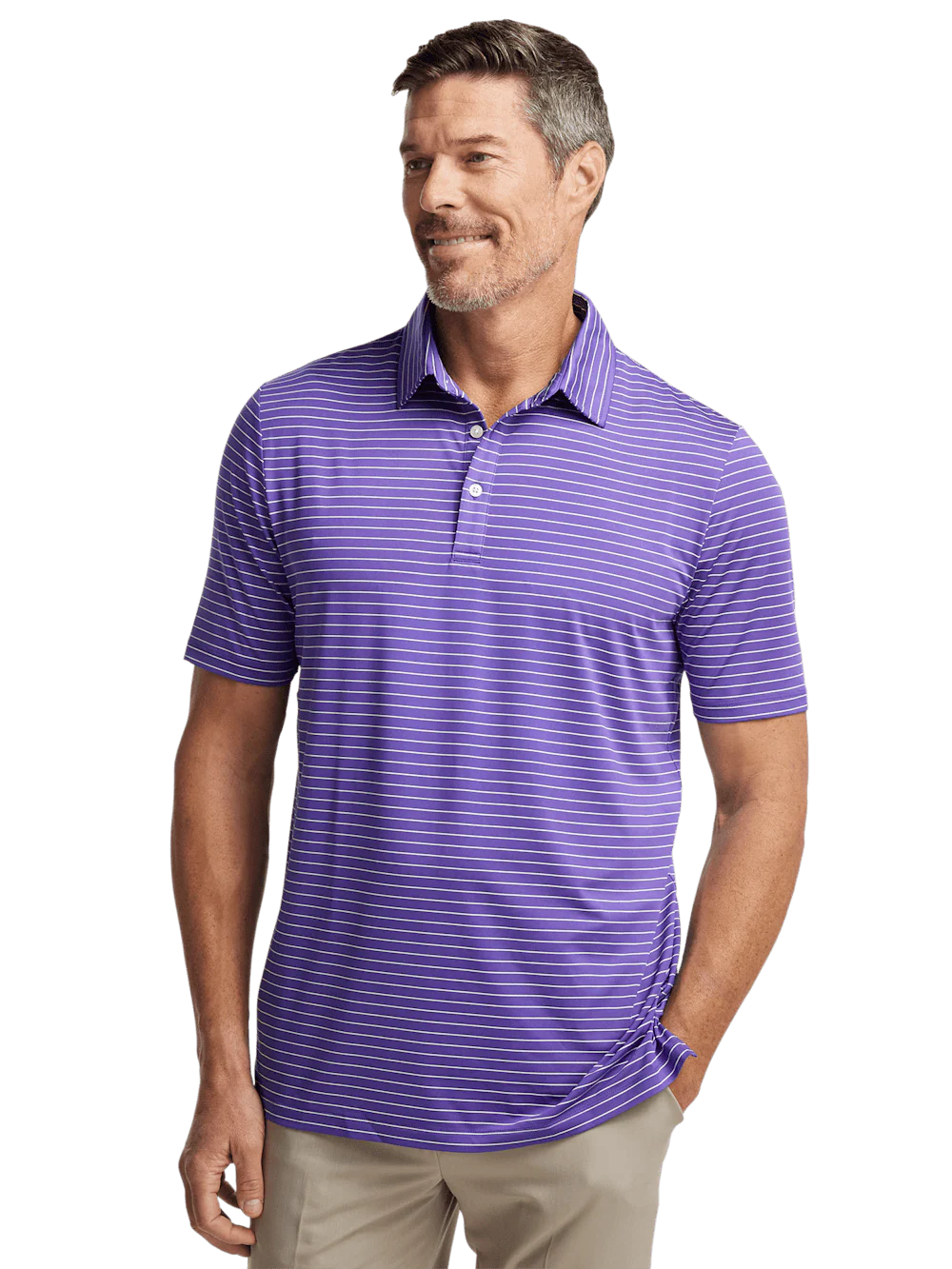 Performance Blend Three Button Polo - Purple - Image 2