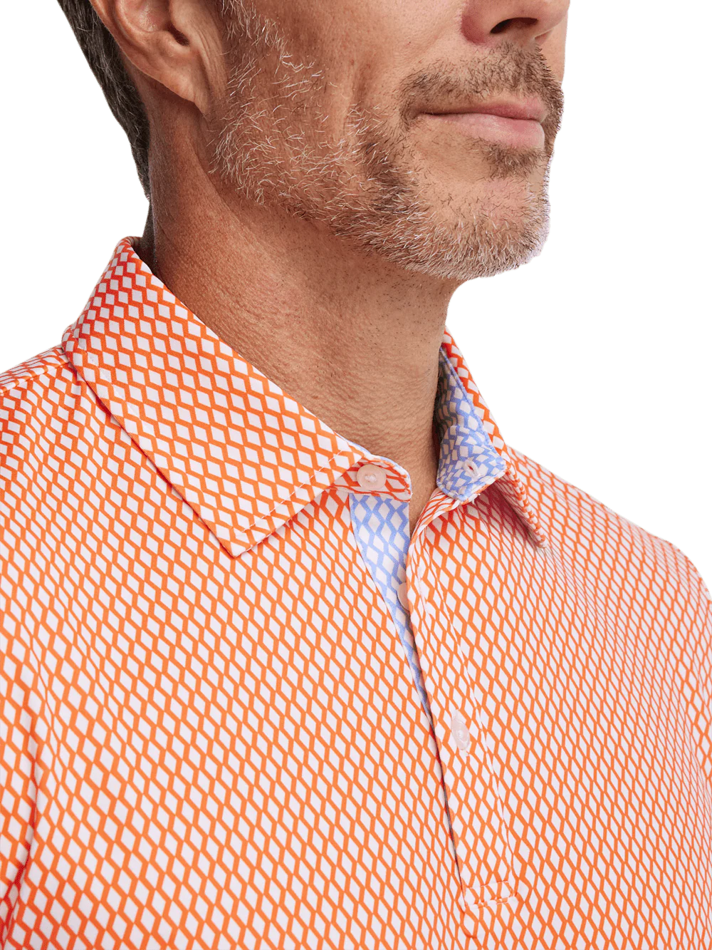Performance Blend Three Button Polo - Orange - Image 3