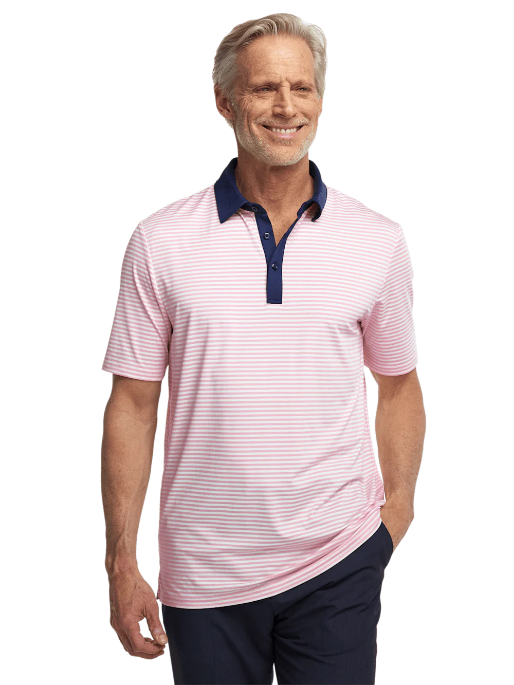 Performance Blend Three Button Polo - Pink - Image 2
