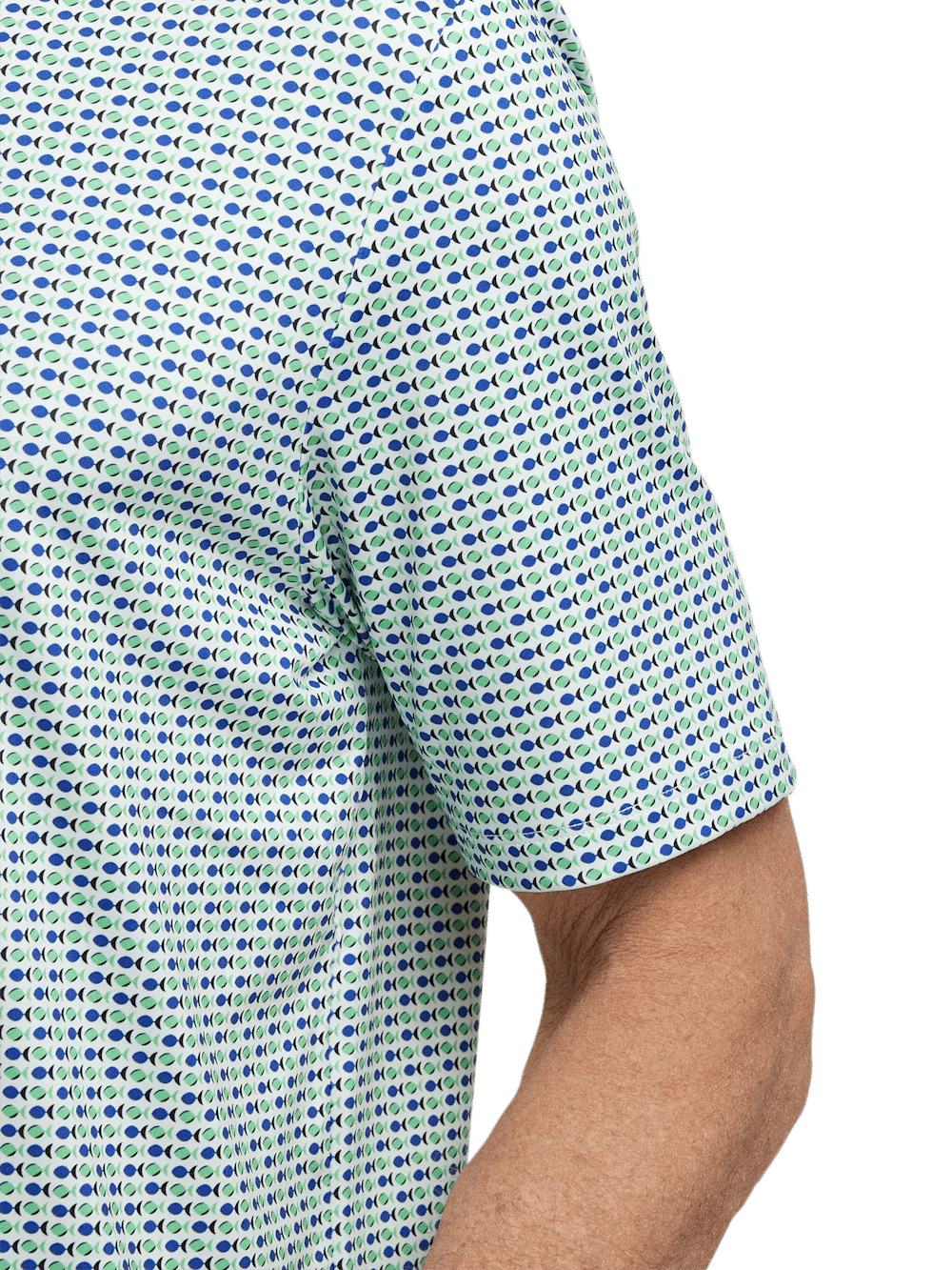 Performance Blend Three Button Polo - Navy/green - Image 4