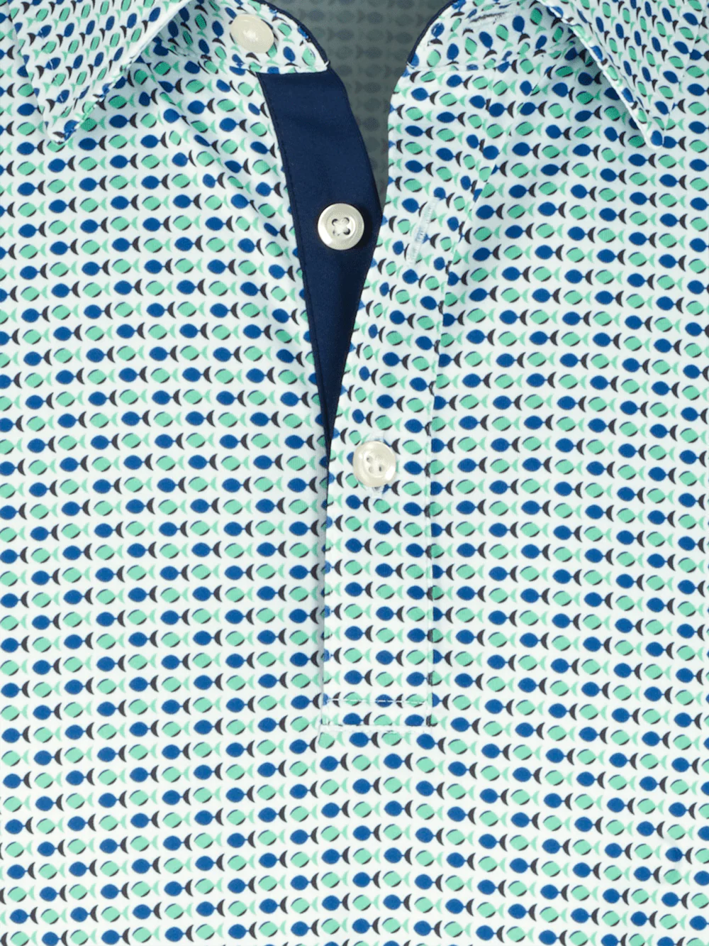 Performance Blend Three Button Polo - Navy/green - Image 7