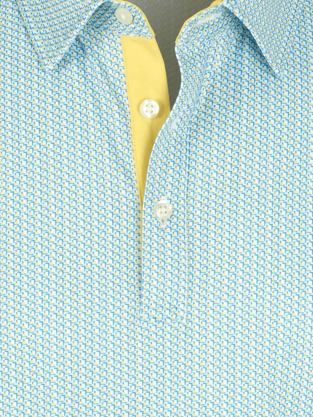 Performance Blend Three Button Polo - Yellow Multi - Image 7