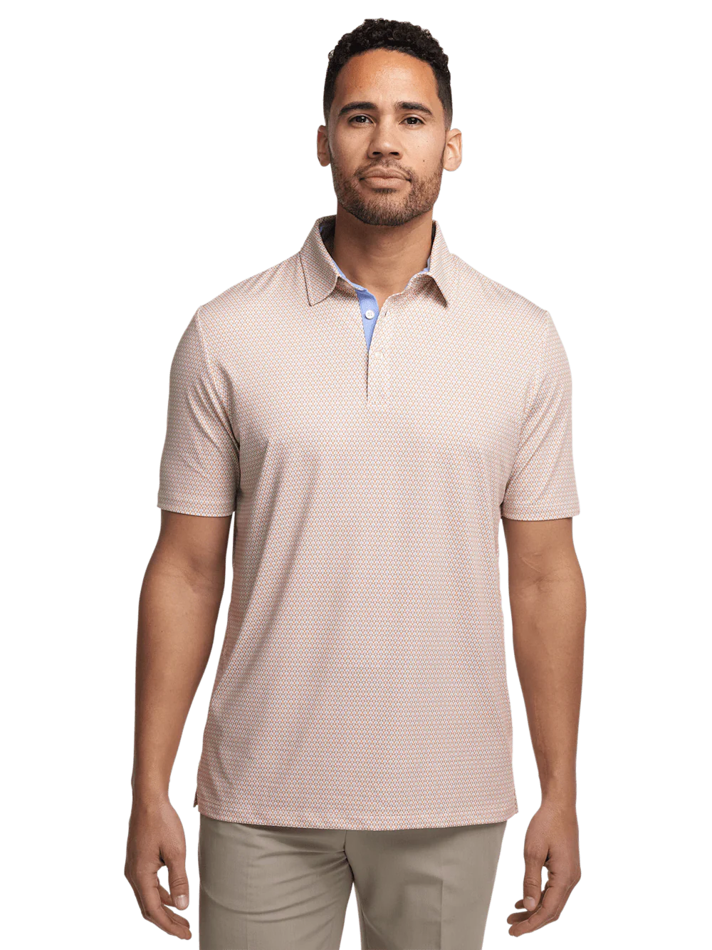 Performance Blend Three Button Polo - Orange Multi - Image 2