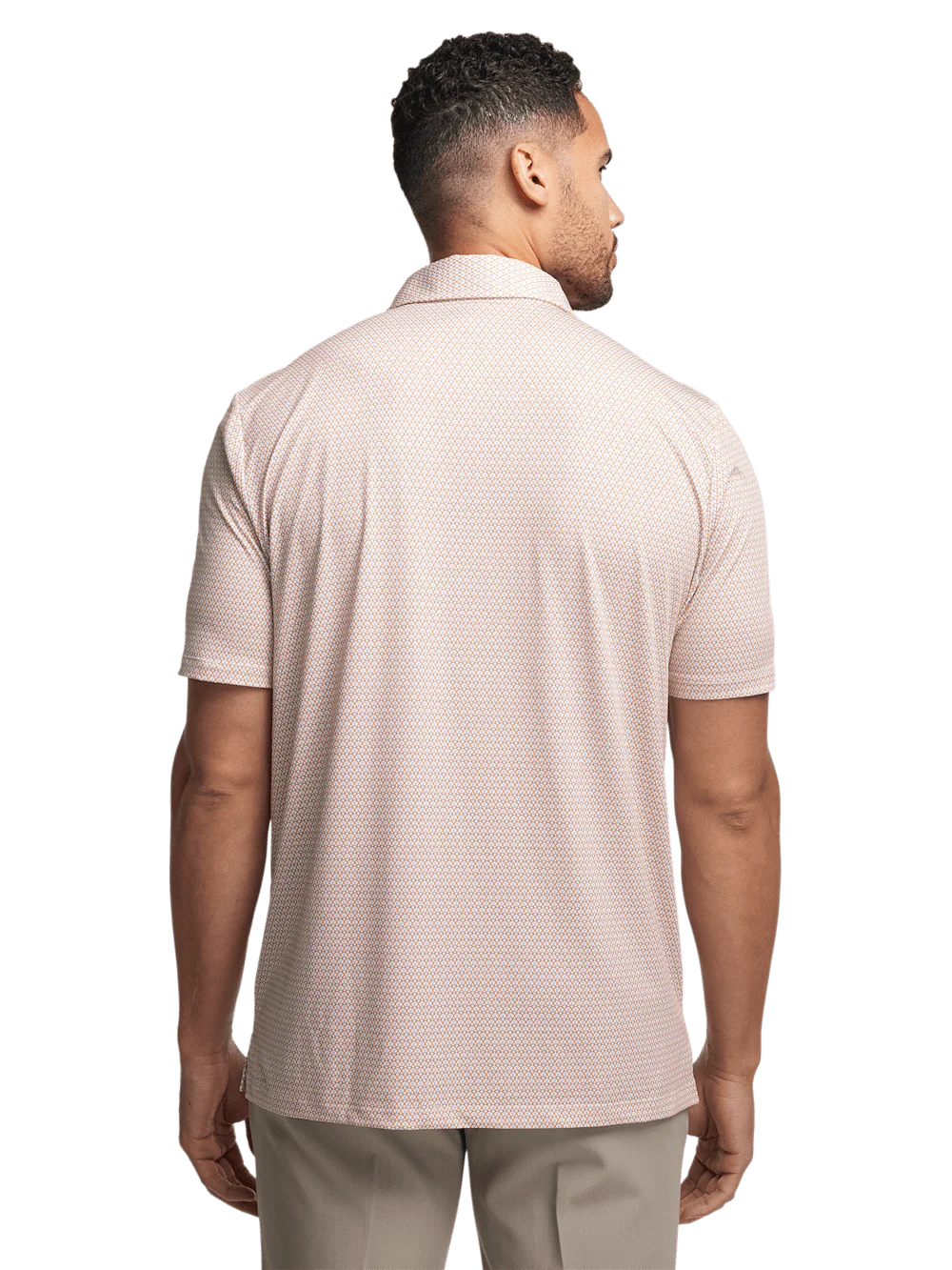 Performance Blend Three Button Polo - Orange Multi - Image 6