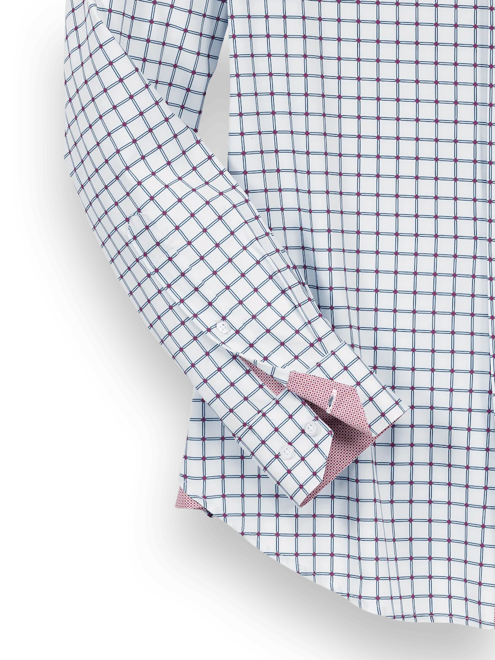 Performance Stretch Check Casual Shirt - Blue/pink - Image 7