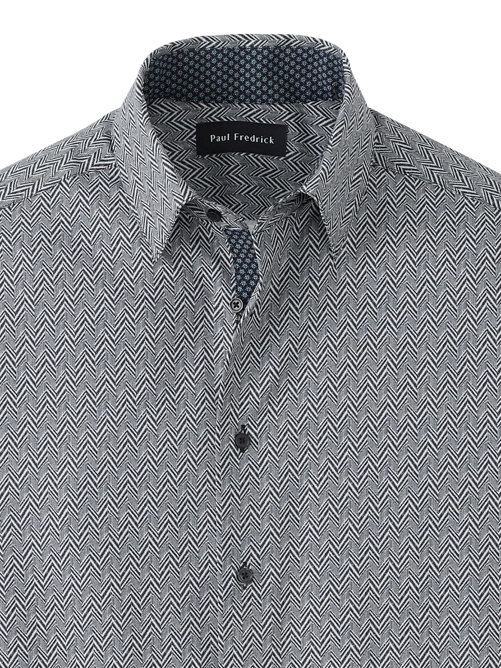 Performance Stretch Chevron Casual Shirt - Black/white - Image 6