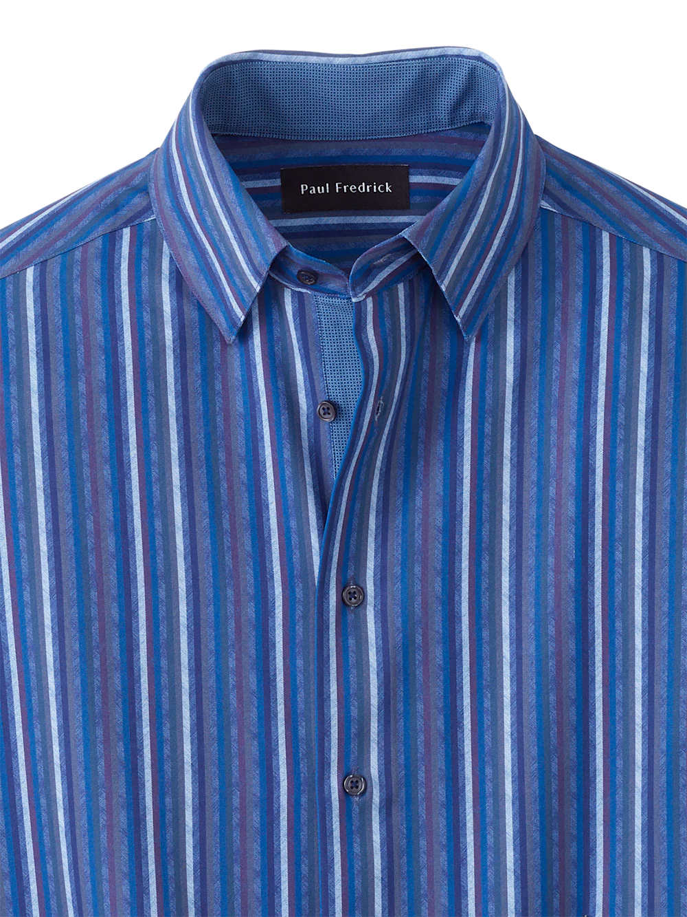 Performance Stretch Stripe Casual Shirt - Blue - Image 6