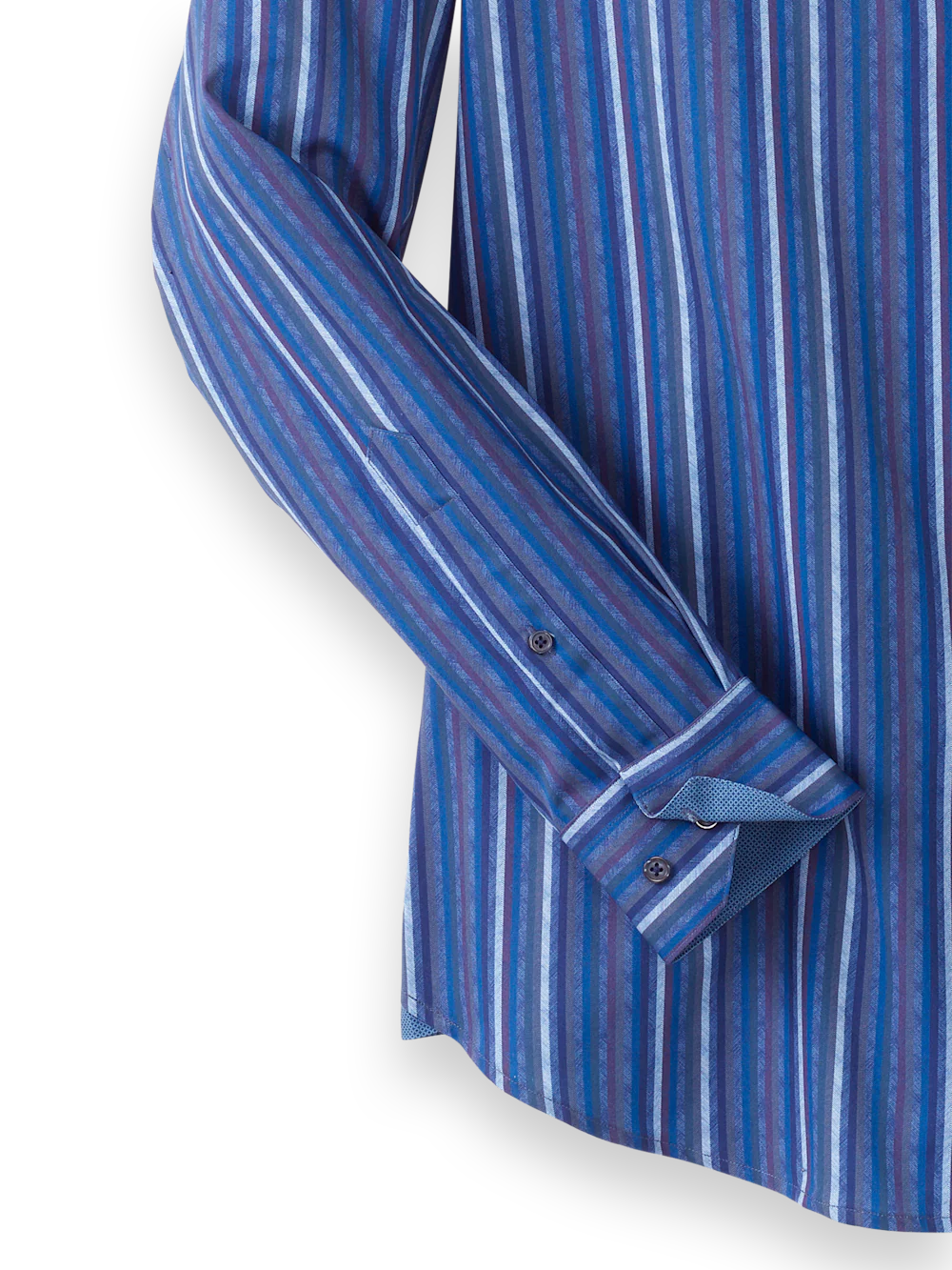 Performance Stretch Stripe Casual Shirt - Blue - Image 7