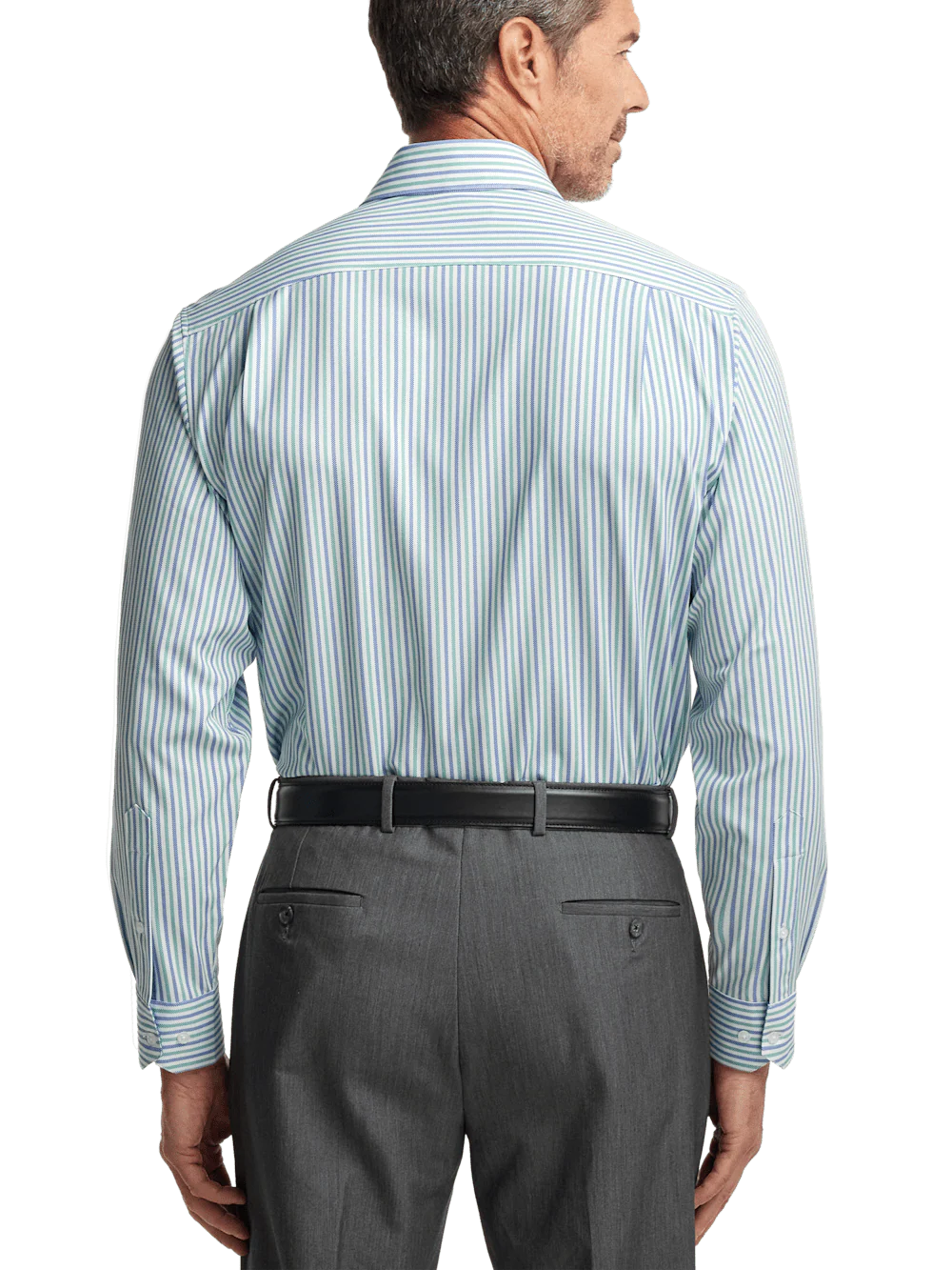 Performance Stretch Stripe Casual Shirt - Blue/green - Image 5