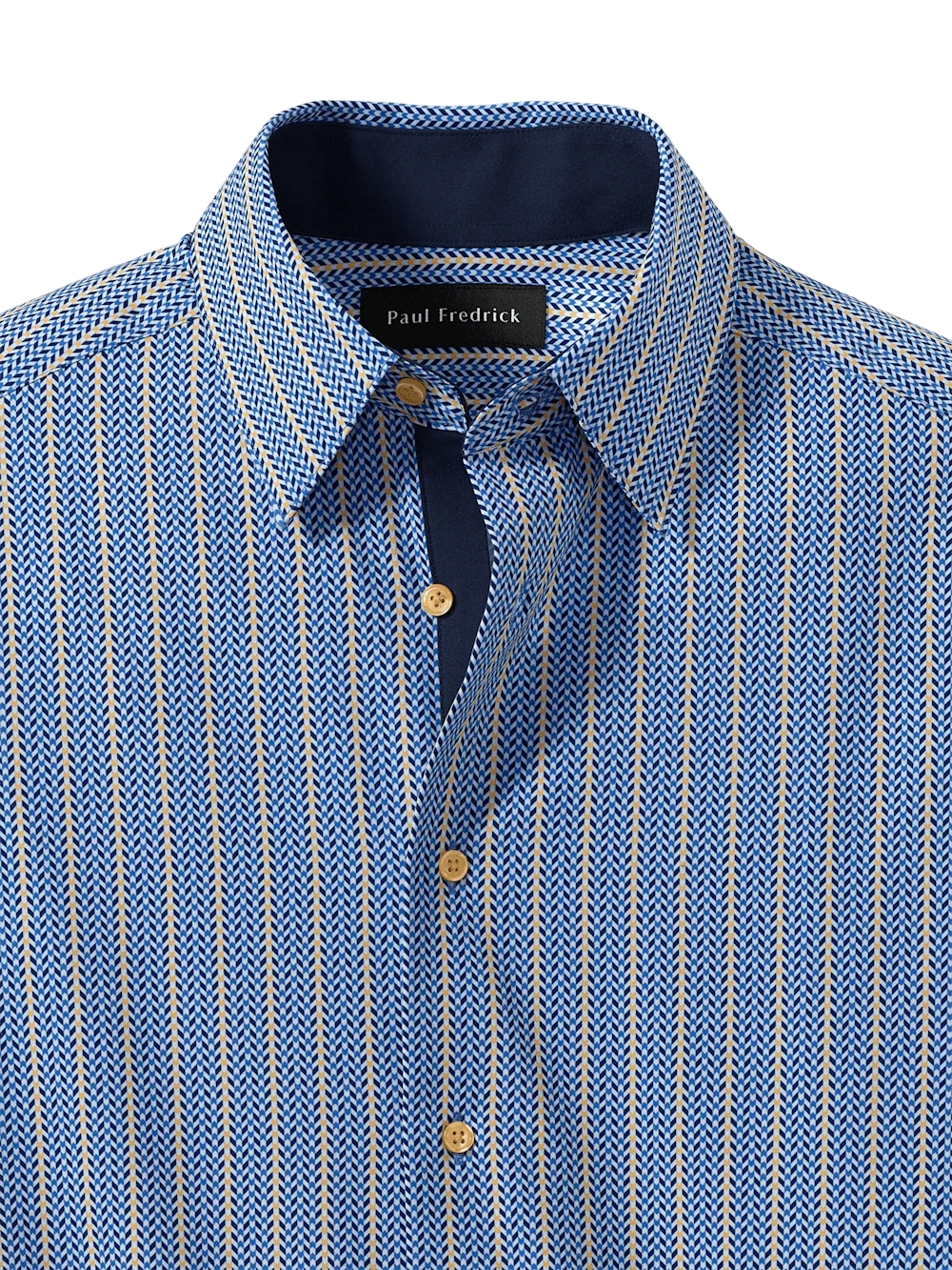 Performance Stretch Stripe Casual Shirt - Blue/yellow - Image 6