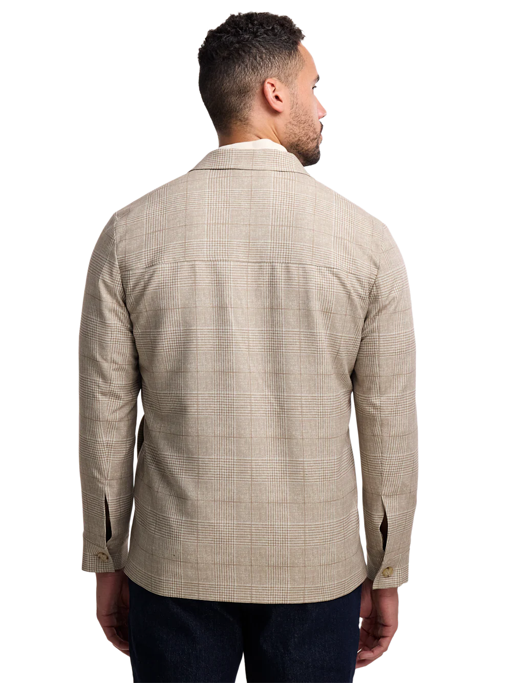 Plaid Shirt Jacket - Tan - Image 8