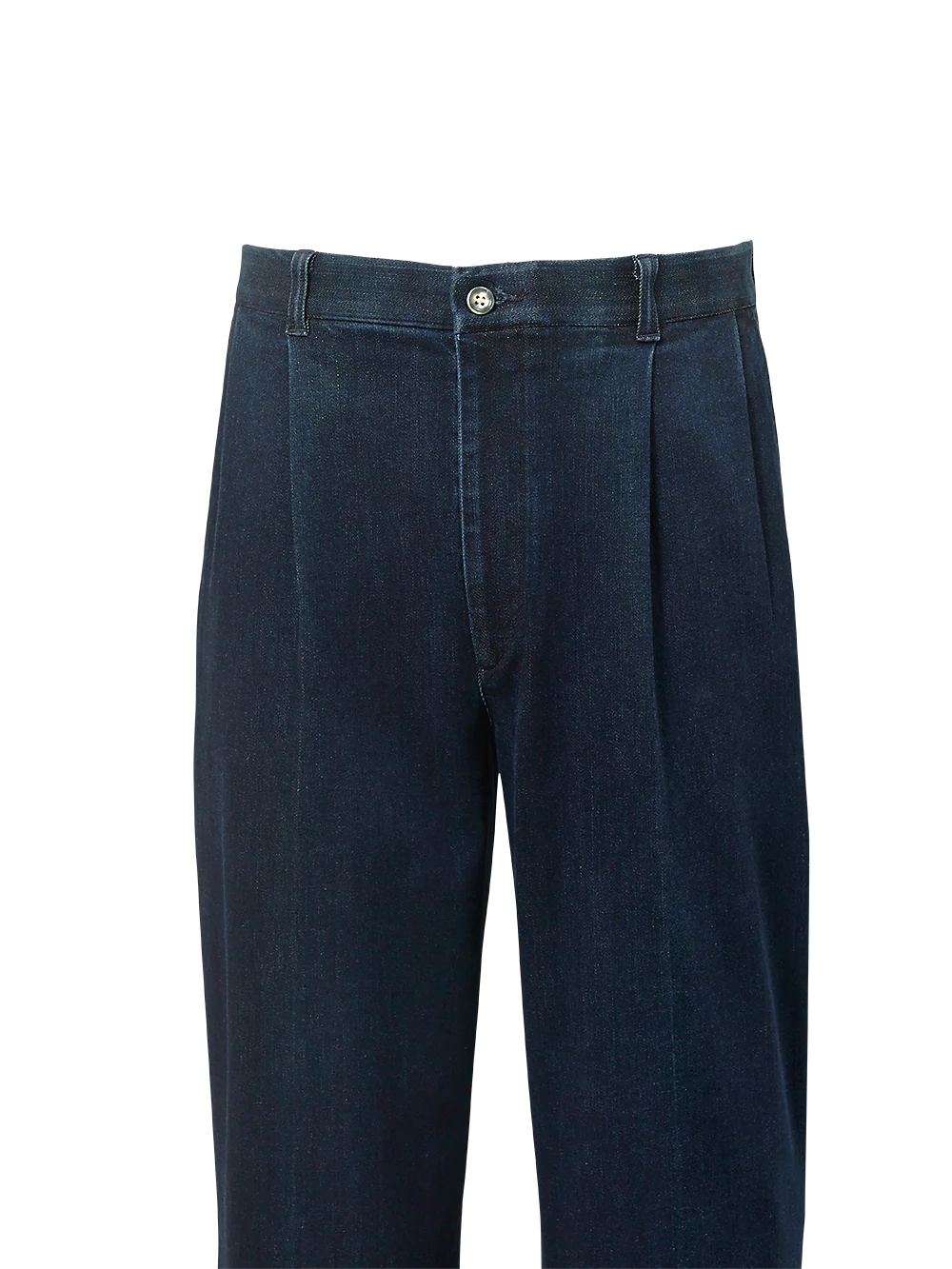 Pleated Denim Pants - Dark Blue - Image 2
