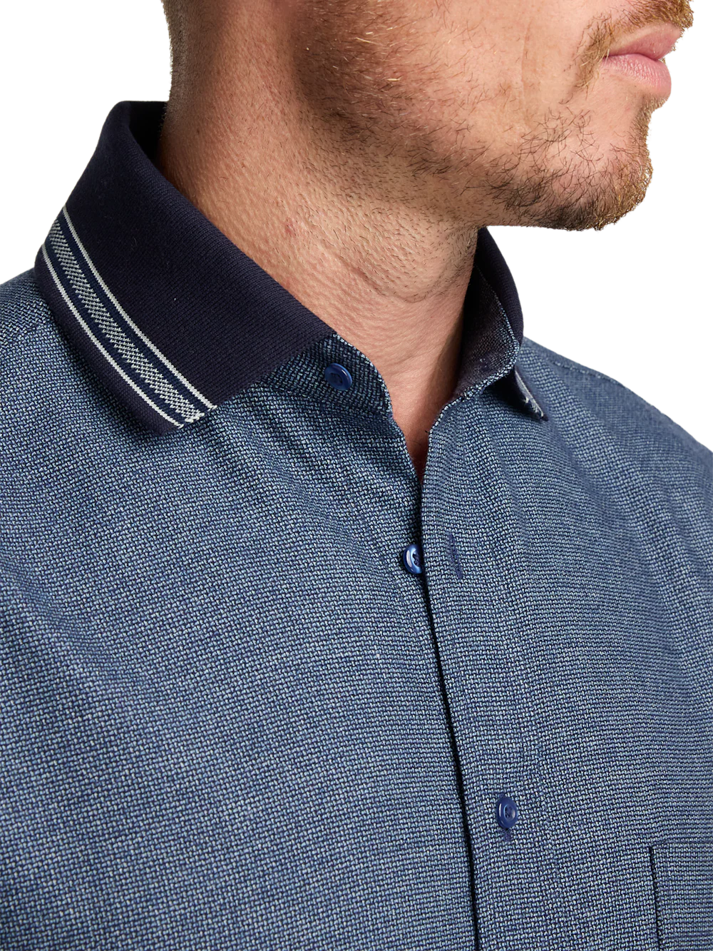 Polyester Blend Solid Casual Shirt - Navy - Image 3