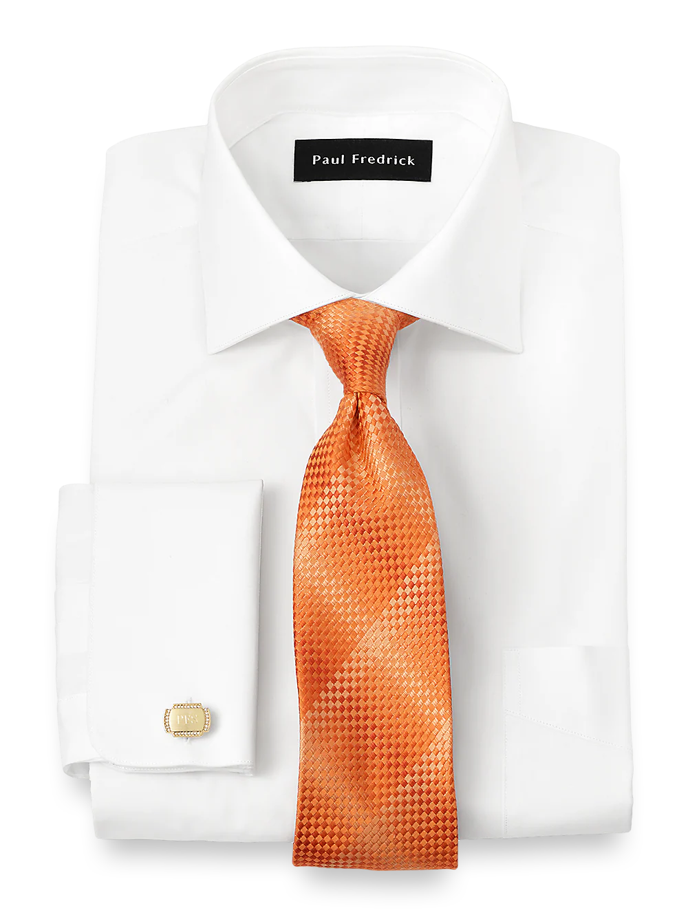 Pure Cotton Broadcloth Solid Color Cutaway Spread Collar French Cuff Dress Shirt� - White - Image 2