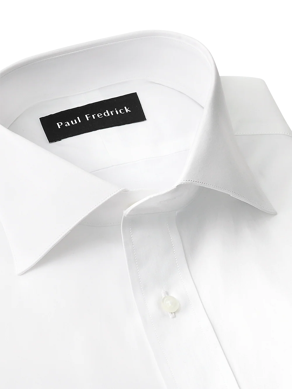 Pure Cotton Broadcloth Solid Color Cutaway Spread Collar French Cuff Dress Shirt� - White - Image 4