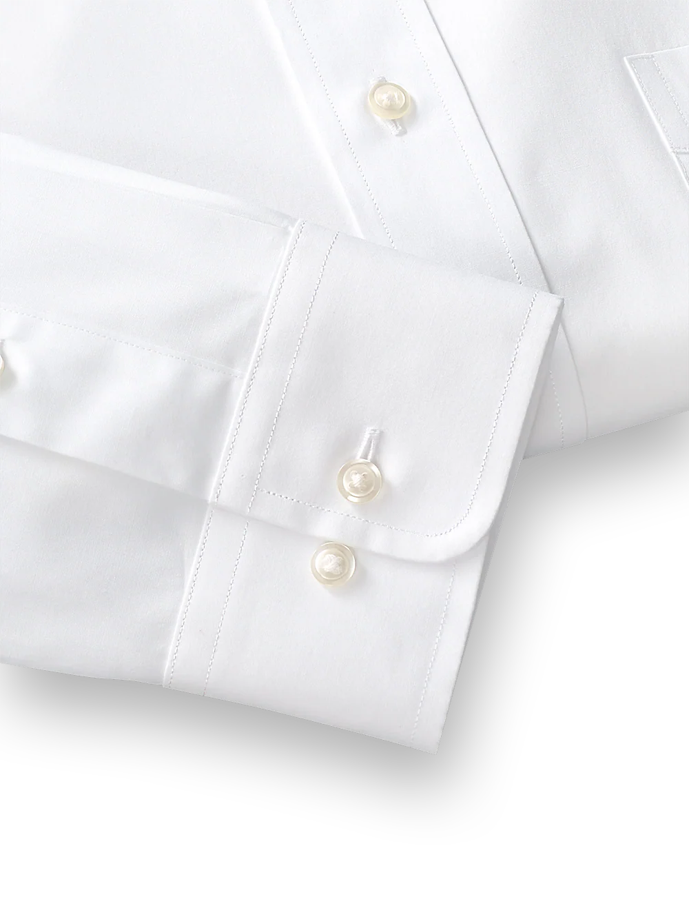 Pure Cotton Broadcloth Solid Color Straight Collar Dress Shirt - Blue - Image 4