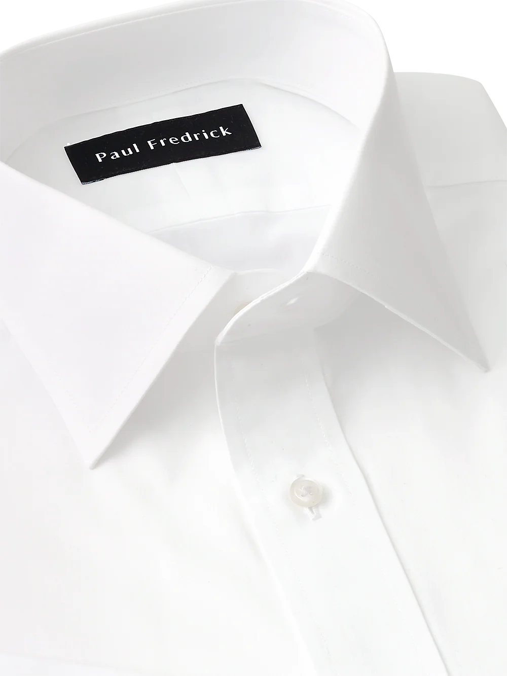 Pure Cotton Broadcloth Spread Collar French Cuff Dress Shirt - White - Image 4