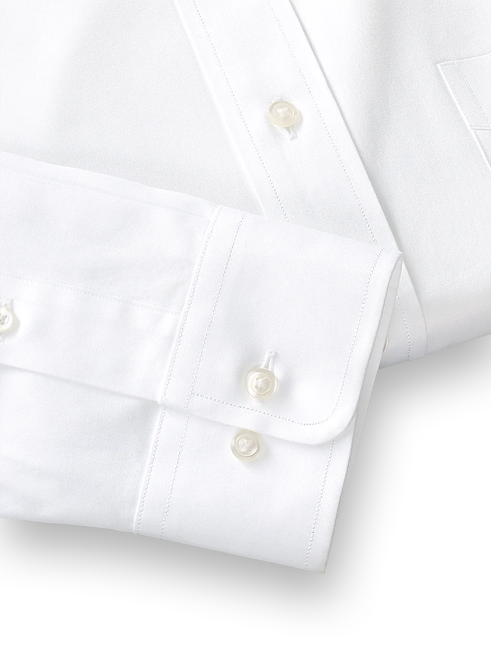 Pure Cotton Pinpoint Solid Color Button Down Collar Dress Shirt - French Blue - Image 4