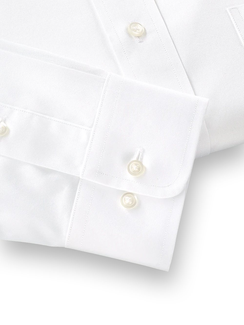 Pure Cotton Pinpoint Solid Color Snap Tab Collar Dress Shirt - Blue - Image 4