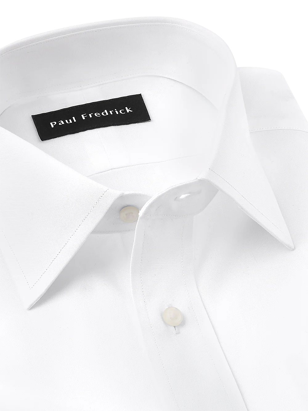 Pure Cotton Pinpoint Solid Color Spread Collar French Cuff Dress Shirt - Blue - Image 4