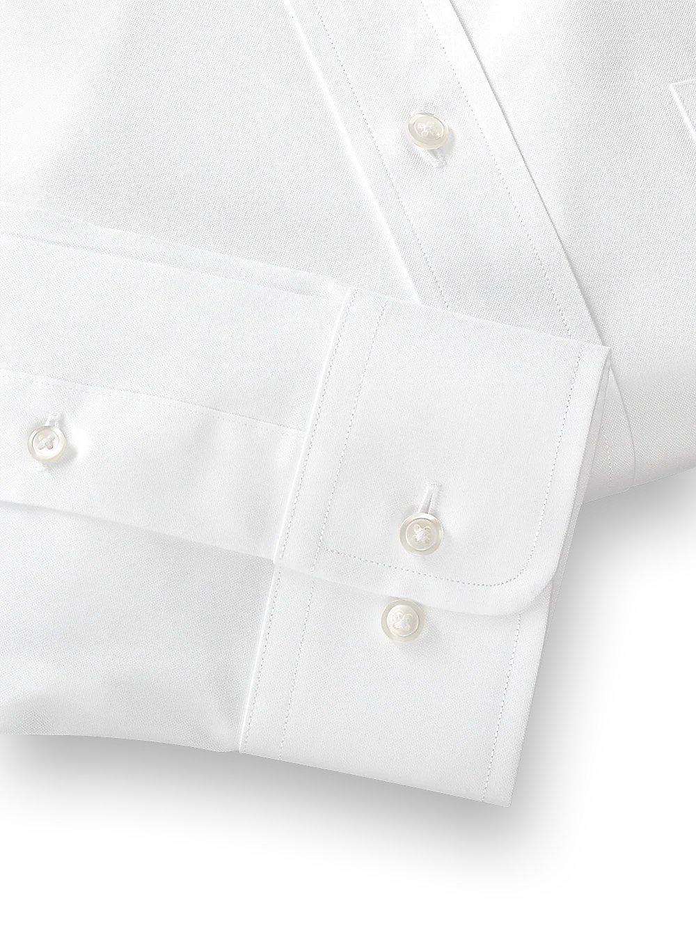 Pure Cotton Pinpoint Solid Color Straight Collar Dress Shirt - Blue Stripe - Image 4