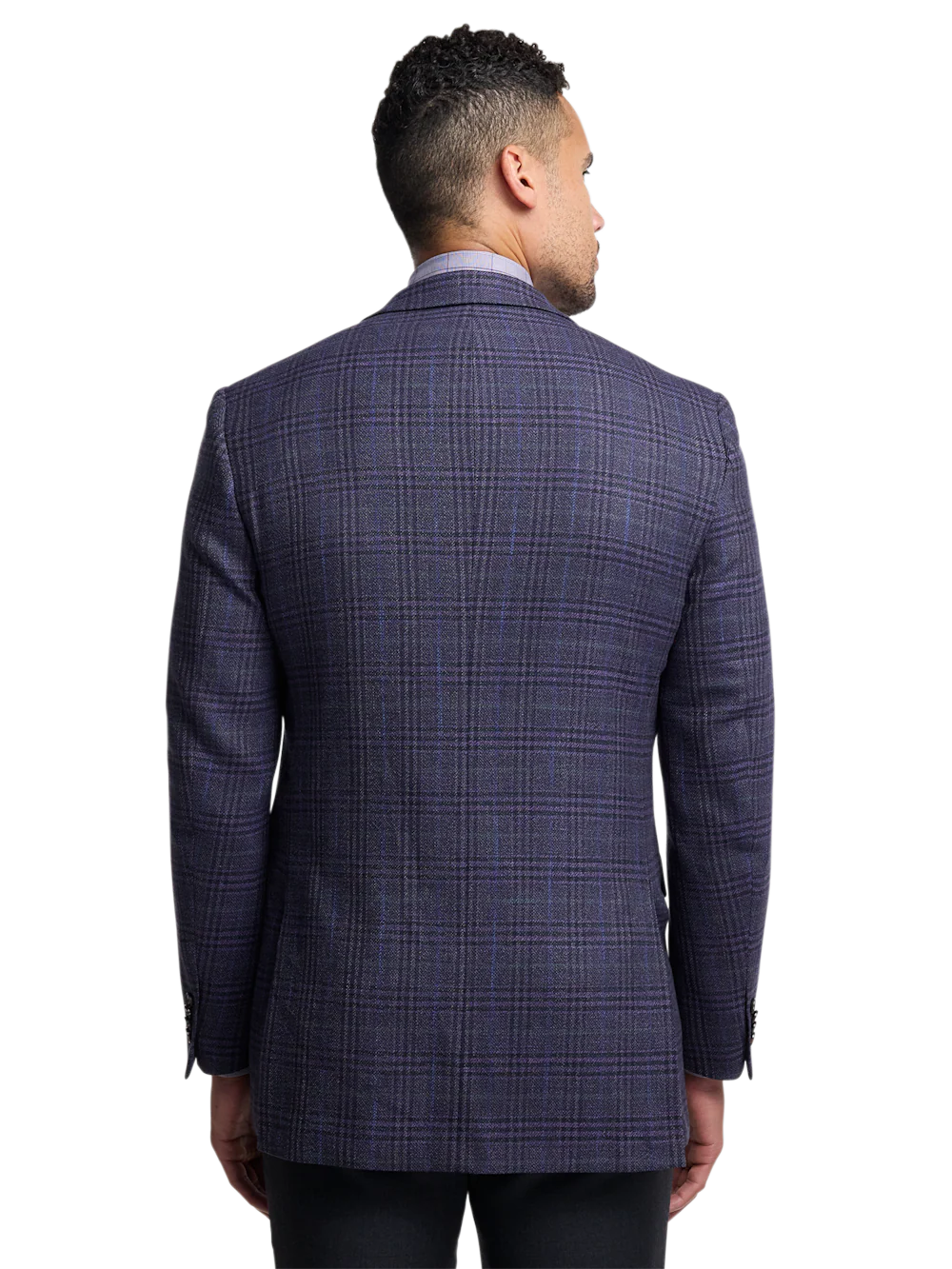 Purple Cotton Blend Single Breasted Notch Lapel Sport Coat - Purple - Image 8