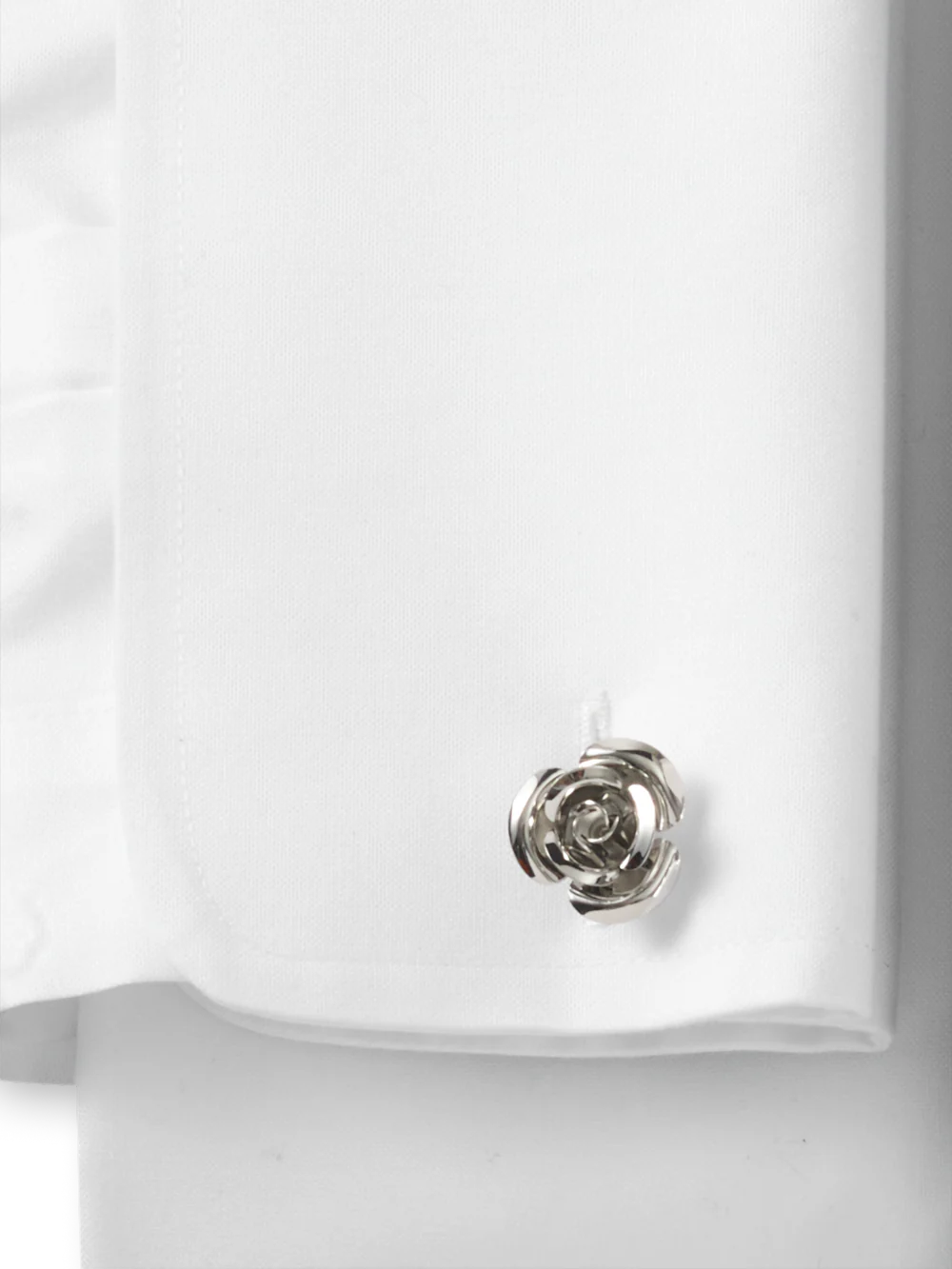 Rose Cufflink - Silver - Image 2
