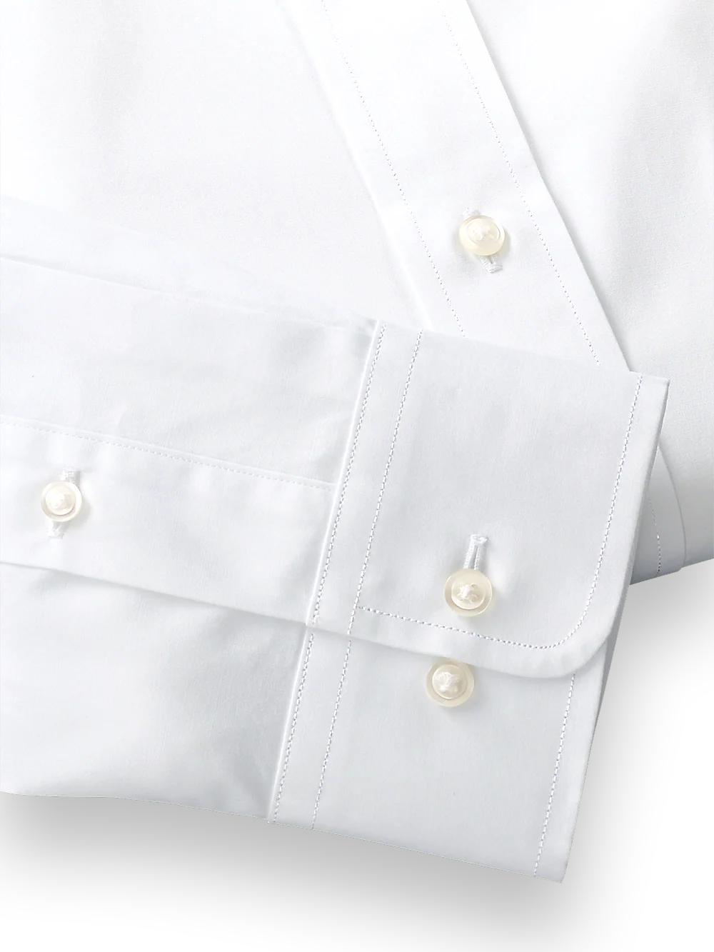 Slim Fit Pure Cotton Broadcloth Solid Color Button Down Collar Dress Shirt - Blue - Image 4